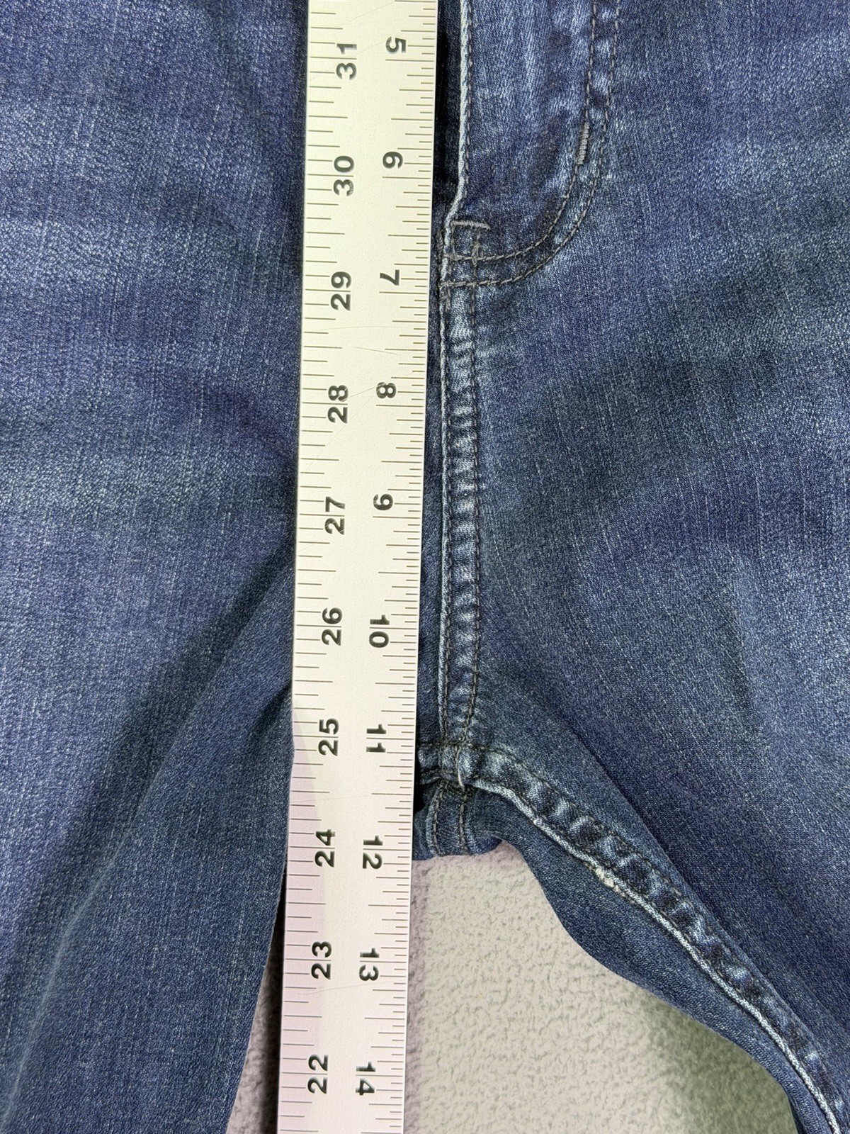Mugsy Jeans Mens 34×30 Blue Straight Slim Dark Wash Fultons Casual Stretch