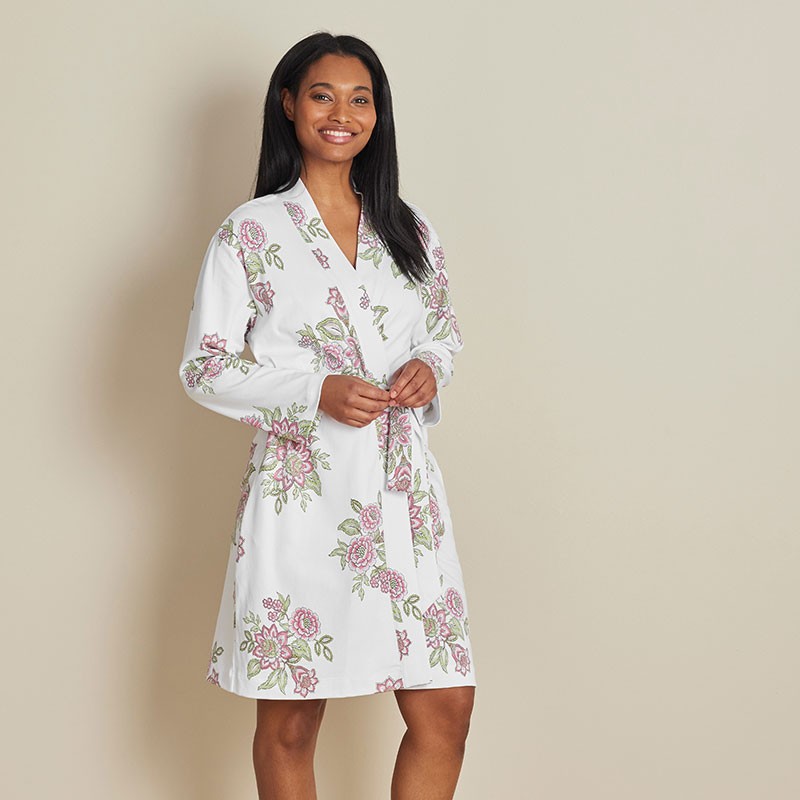 Printed Pima Cotton Women’s Kimono Robe