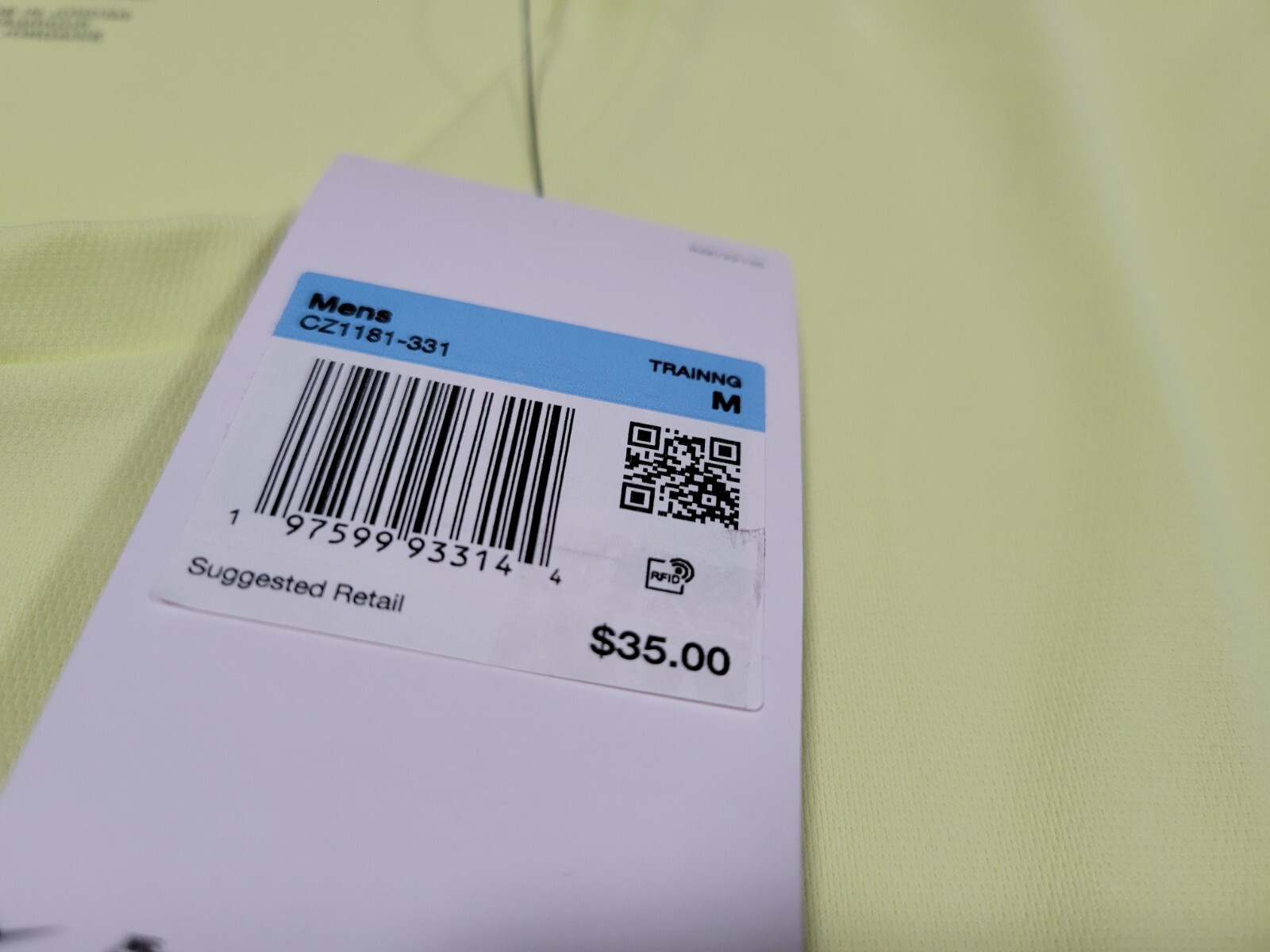Nike Pro Mens Shirt Training Running Fitness Gym Dri-Fit Yellow CZ1181-331