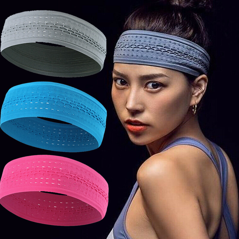 Men Women Outdoor Sports Anti-slip Sweatband Headband Yoga Gym Stretch Head Band