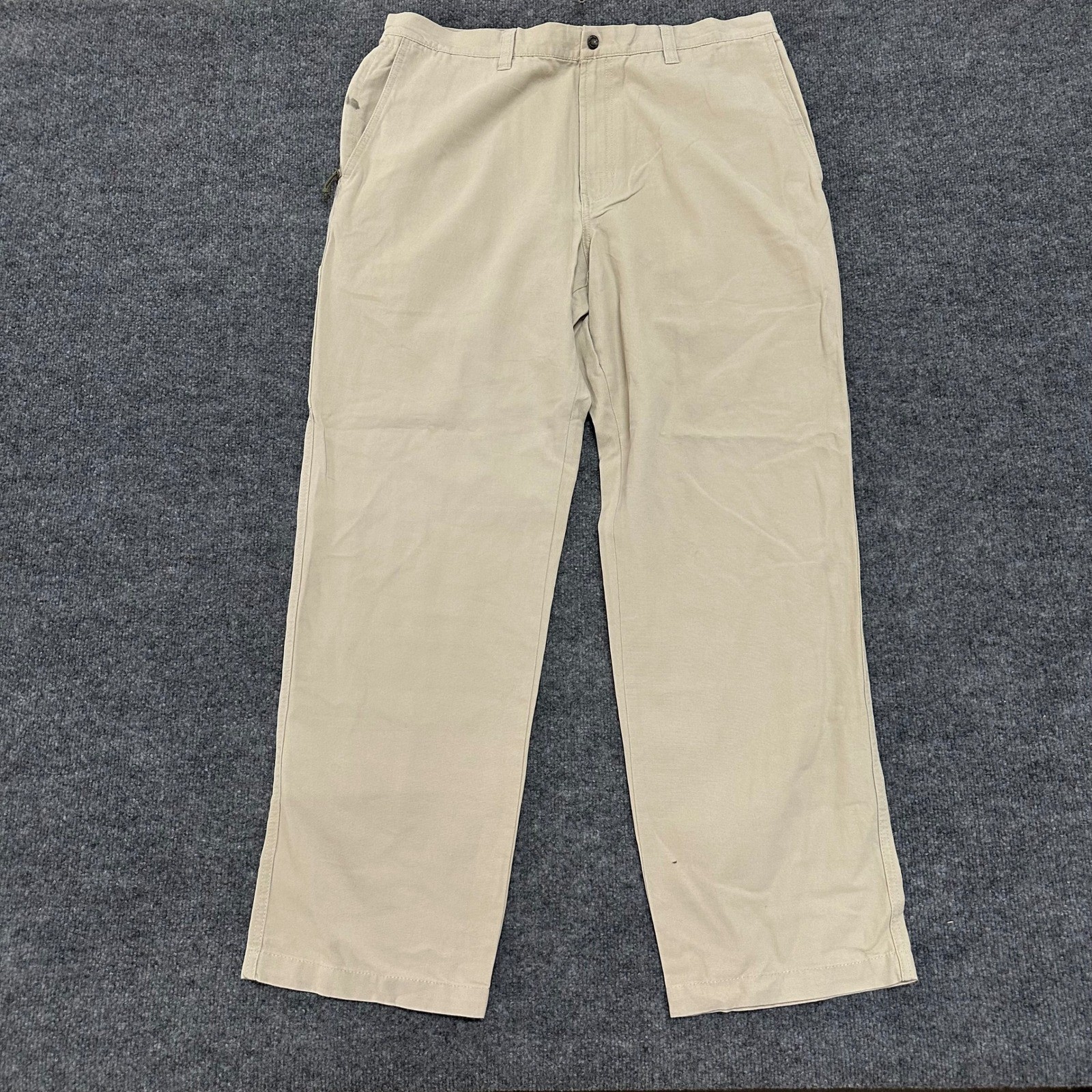 Columbia Pants Mens 38×32 Beige Canvas Utility Straight Leg Outdoor Hiking Work