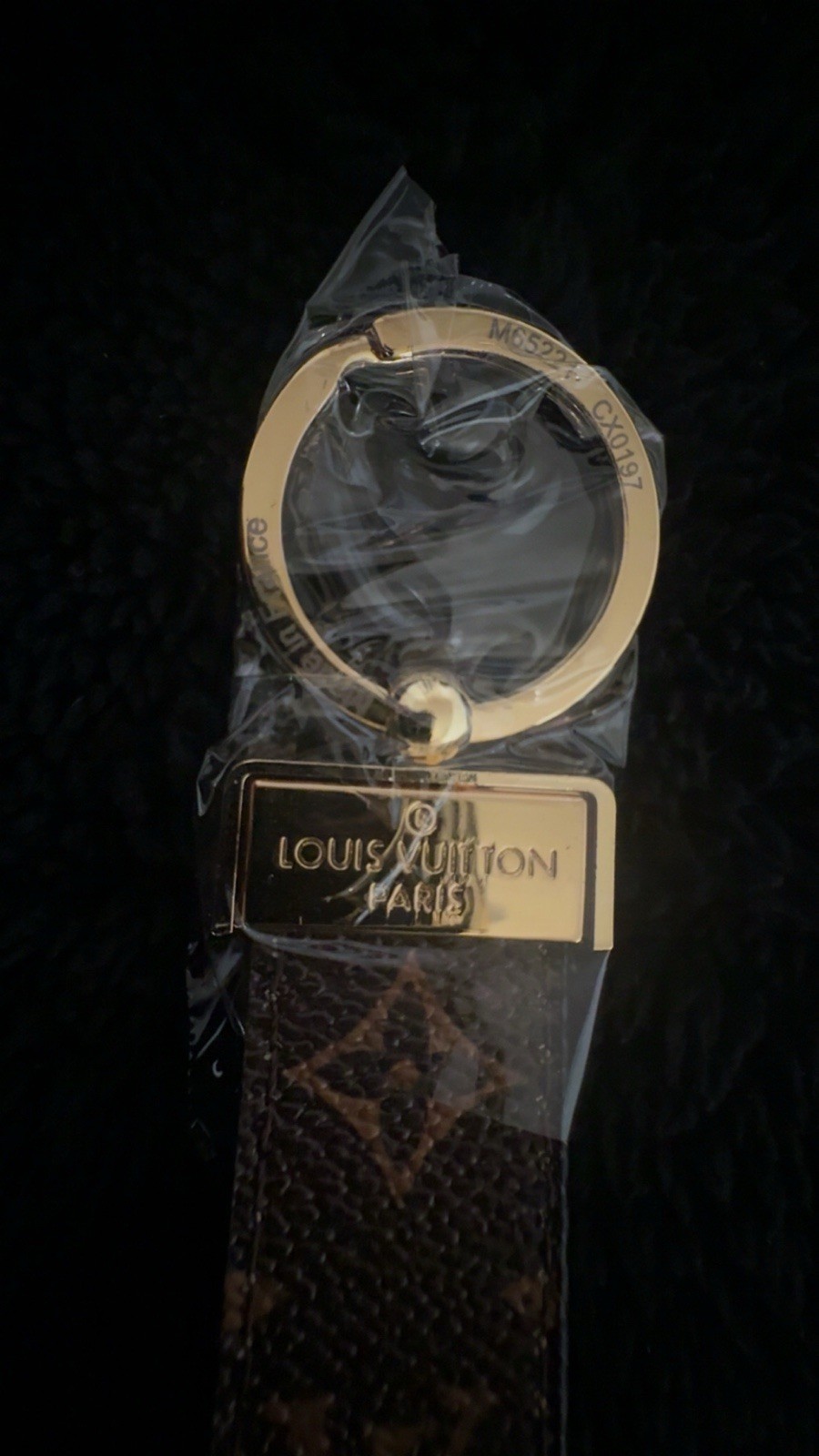 Louis Vuitton Monogram Brown Gold Leather Metal Key Chain Key Ring Designer Logo