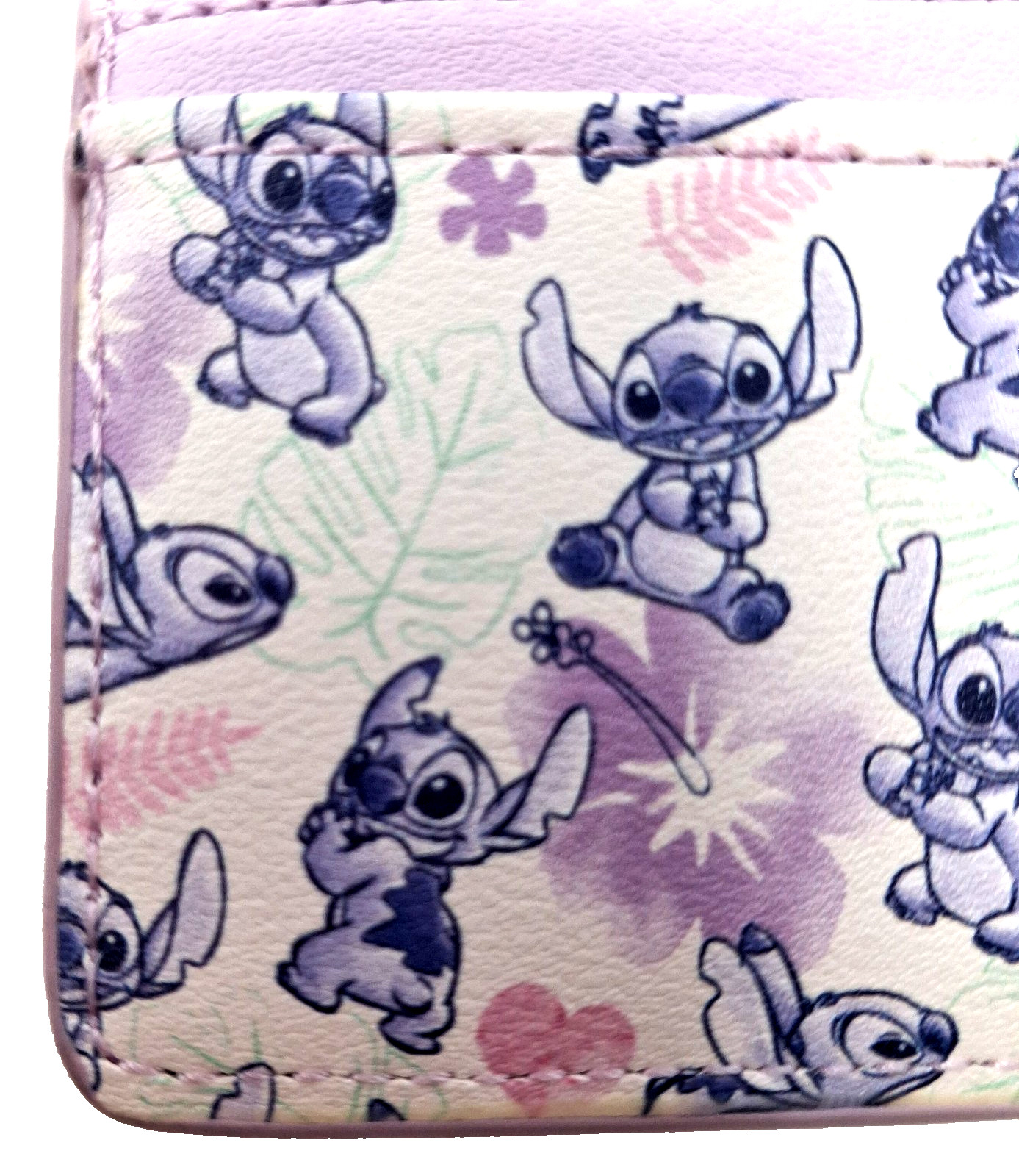Disney Loungefly Stitch Tropical Heart Cardholder ID Wallet Pastel New
