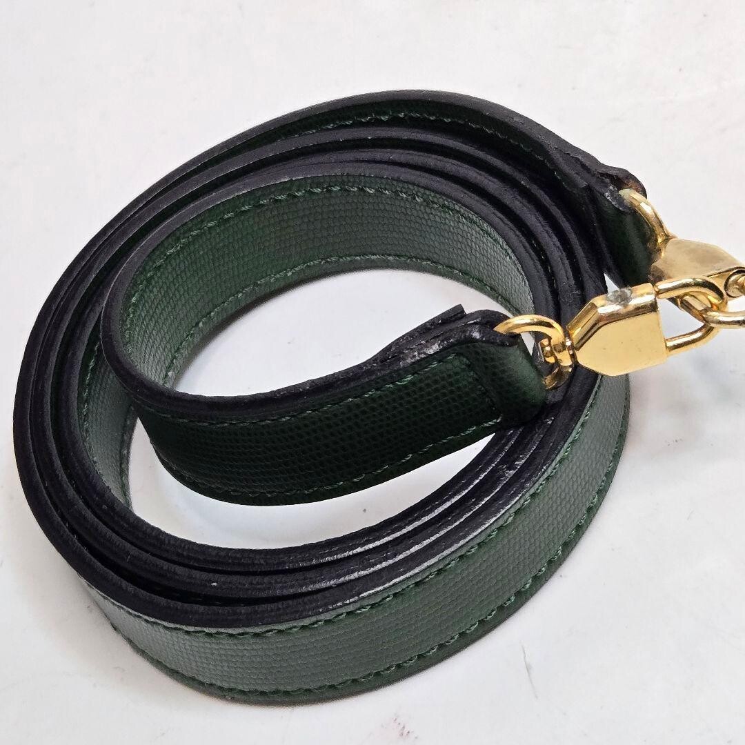 CELINE Handbag Leather Suede Circle Green Vintage Authentic From Japan