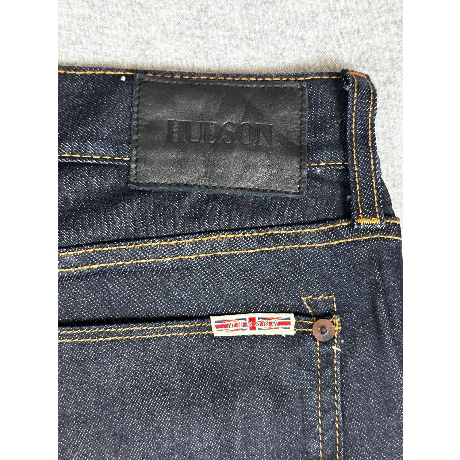 Hudson Byron Straight Jeans Mens 32×33 Indigo Dark Wash Denim M255DBG