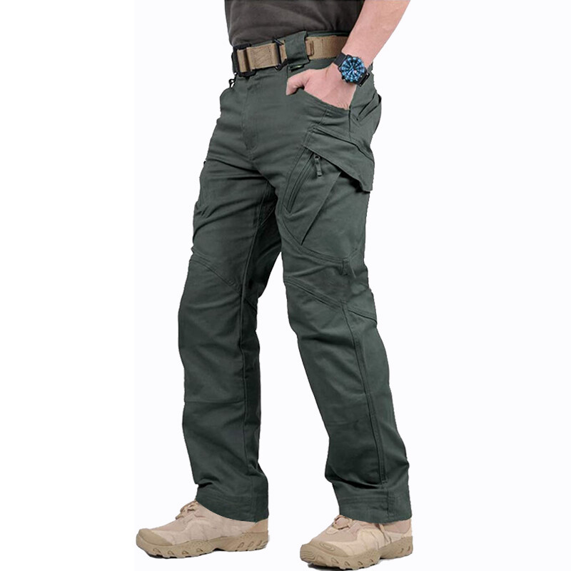 Men Tactical Cargo Pants Soldier Straight-fit Work Combat Trousers Outdoor AA