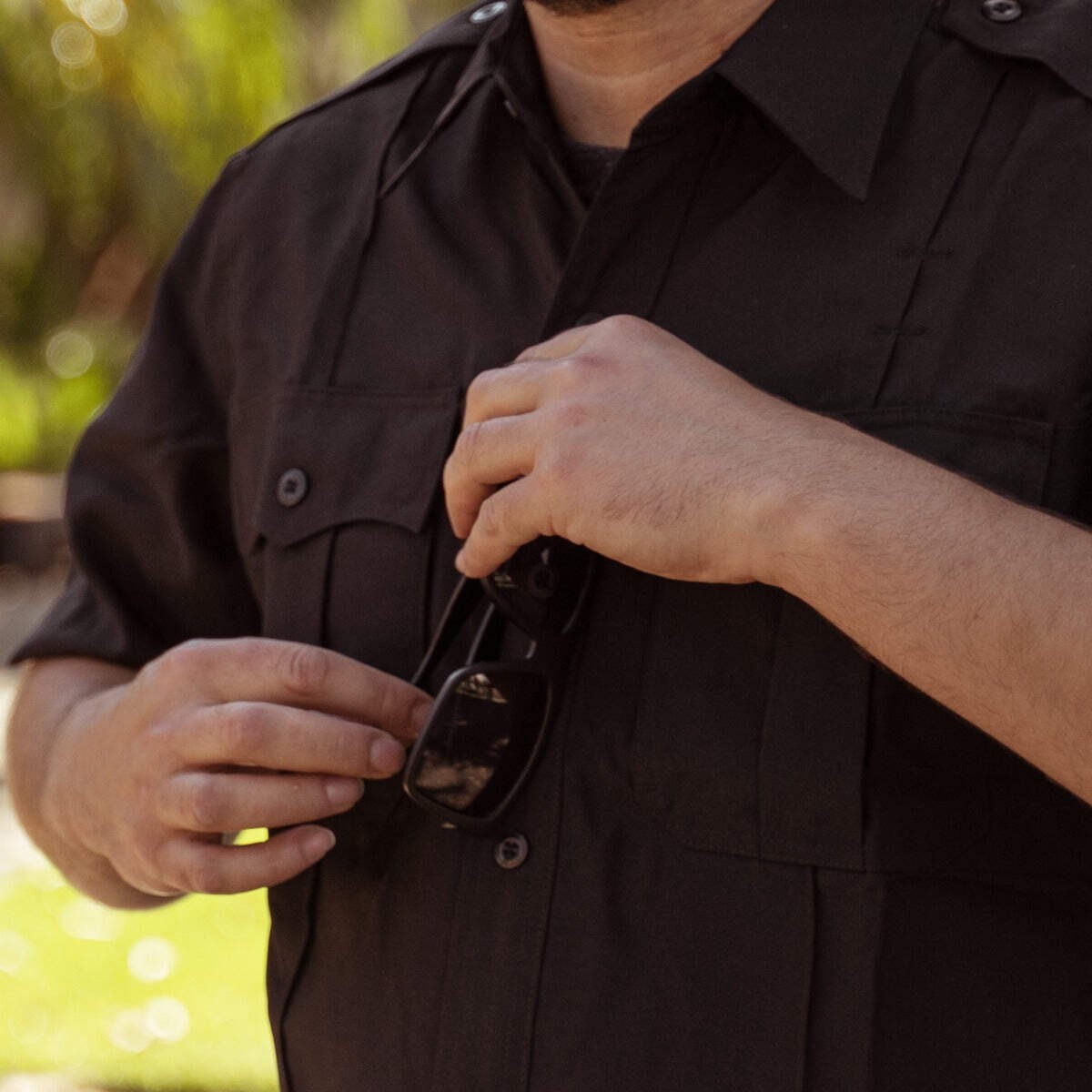100% Polyester 4 Pocket Hidden Zipper Uniform Shirt – Short Sleeve
