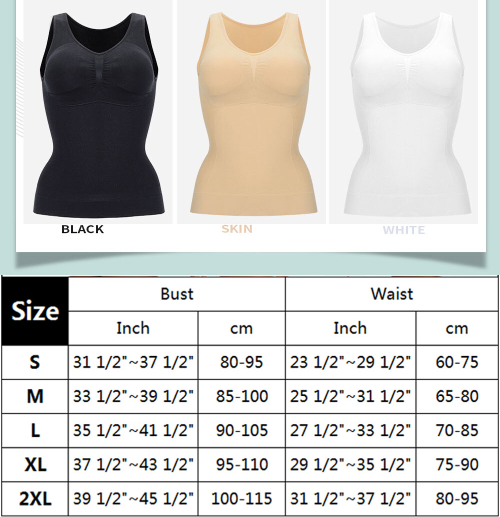 Womens Camisole Tank Top Body Shaper Slimming Firm Tummy Control Shapewear Vest