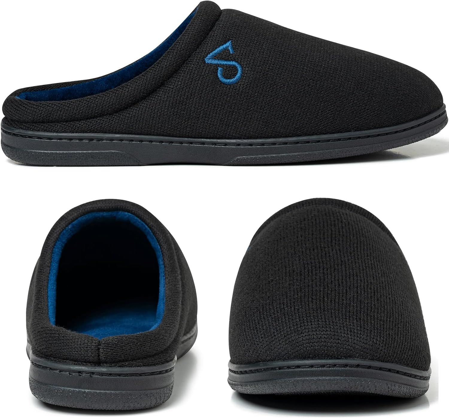 Men’S Cozy House Slippers Indoor Shoes Memory Foam Insoles & Rubber Soles