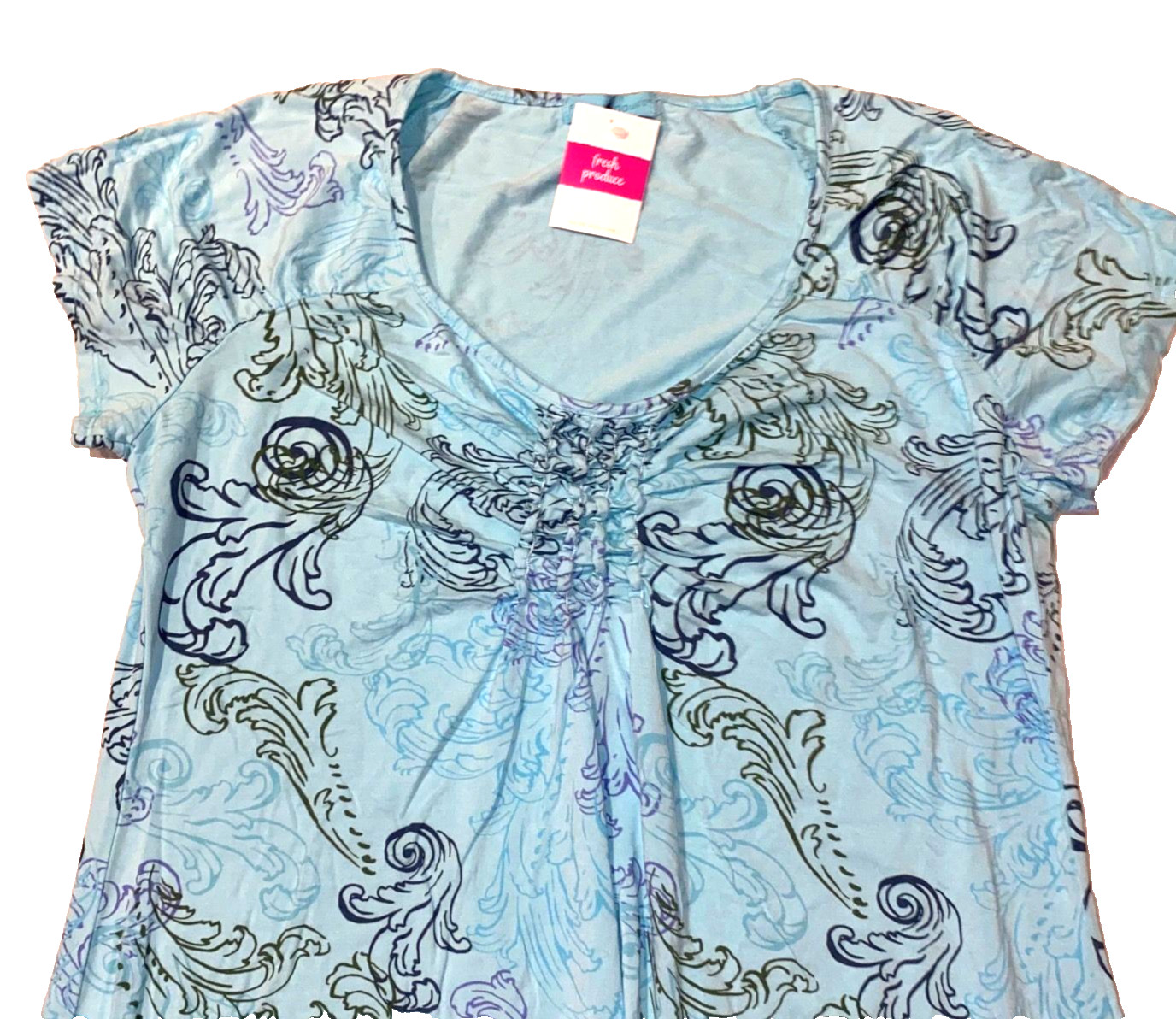 Fresh Produce xsmall swimming blue Waverley swirl Emma stretch dress $89 nwt xs