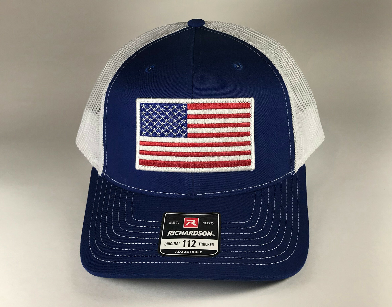 Richardson 112 American Flag 6 Panel Adjustable Snapback Trucker Mesh Hat