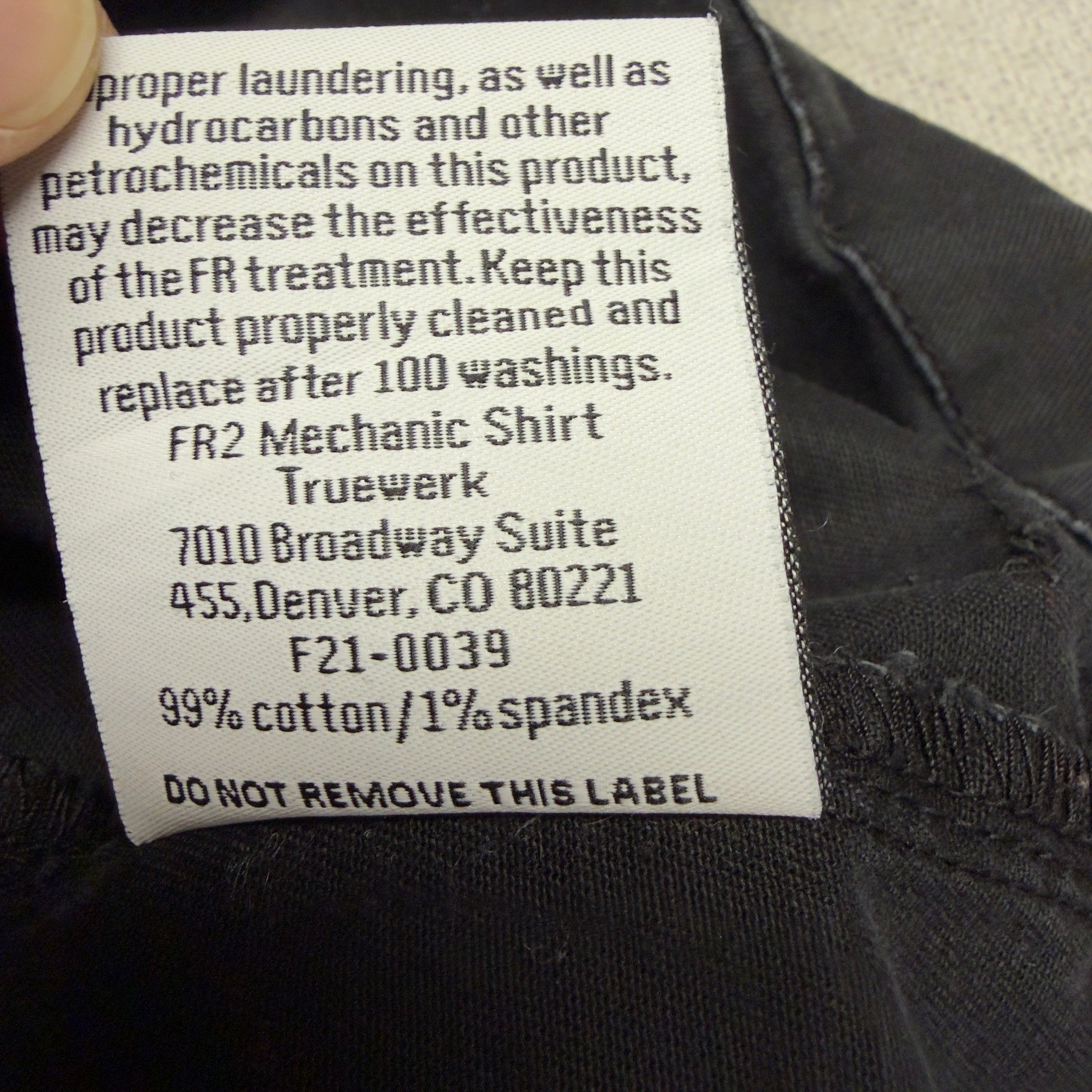 Truewerk FR Shirt Mens 2XL Black Flame Resistant Cotton Workwear Snap Utility