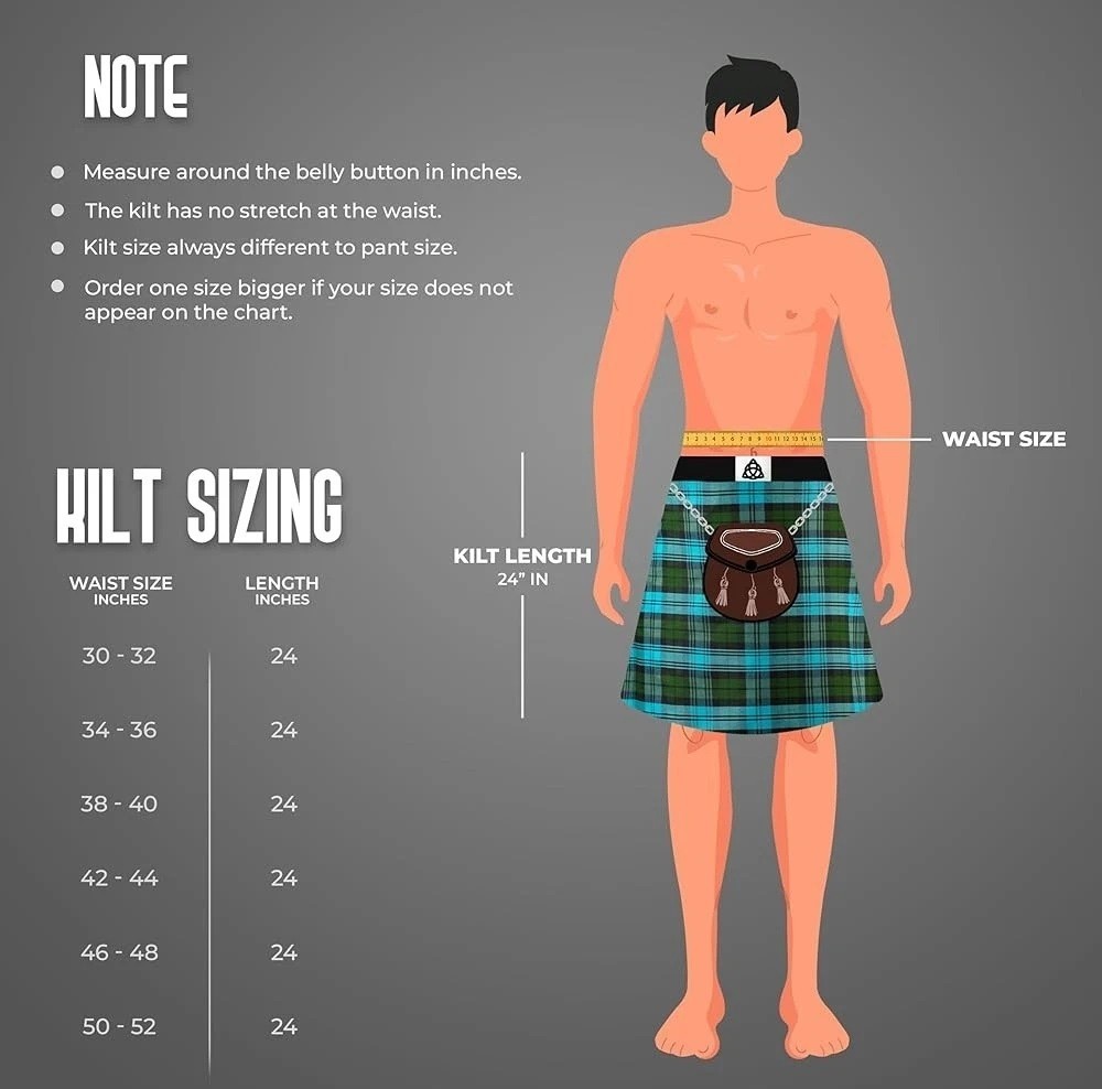 10pc Black Watch Kilt Outfit – Full Scottish Highland Dress Set – All Sizes