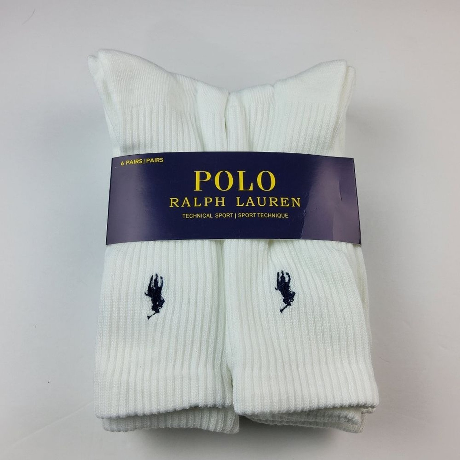 Polo Ralph Lauren Men’s 6pk Crew Socks White Size 10-13