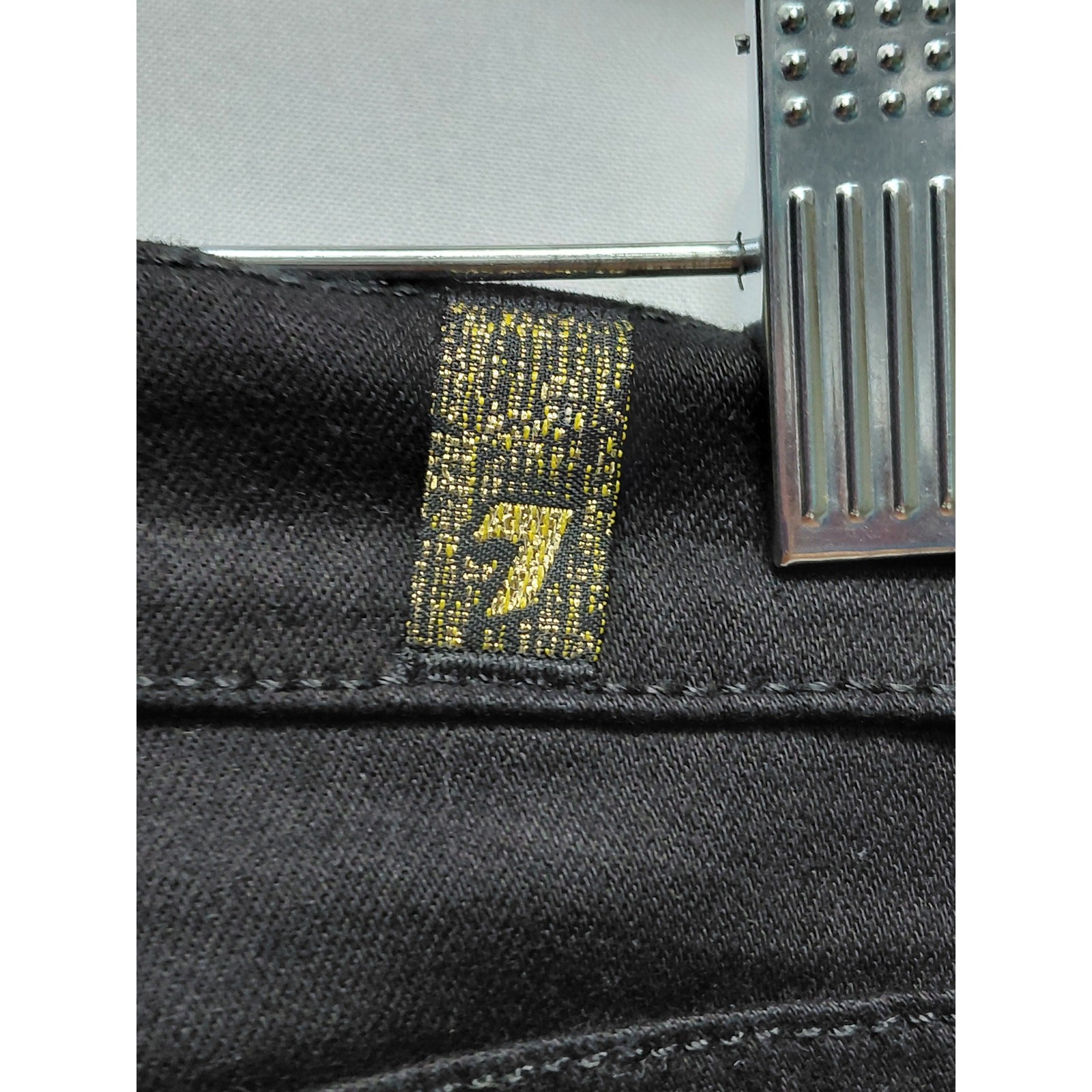 for all mankind Embellished Black Skinny Jeans Mid (10-12 in) Slim Women