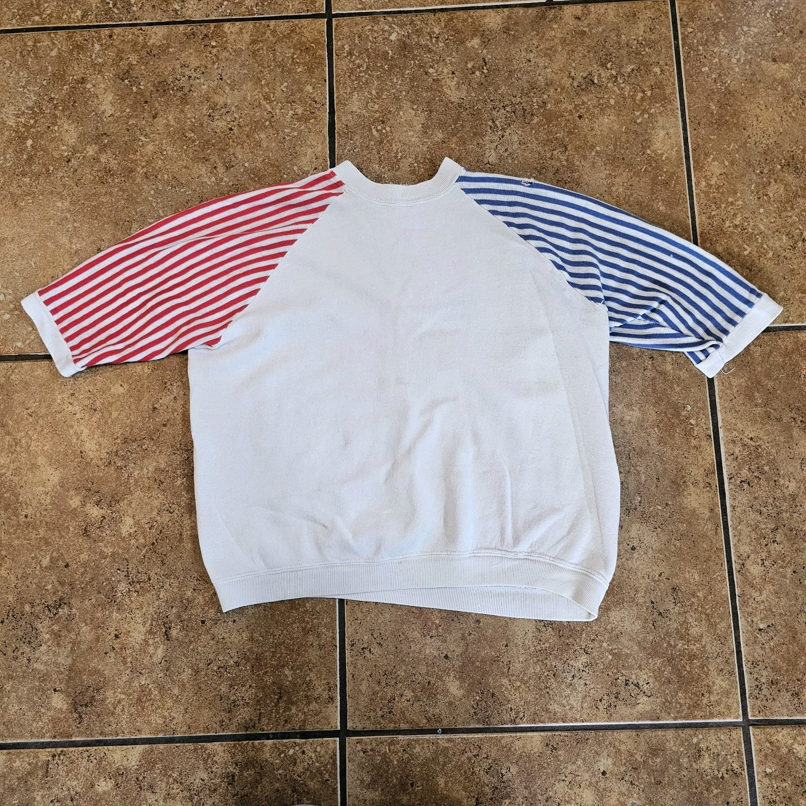 Vintage 60s Sweatshirt Sportswear Of Quality Stars And Stripes Short Sleeve USA