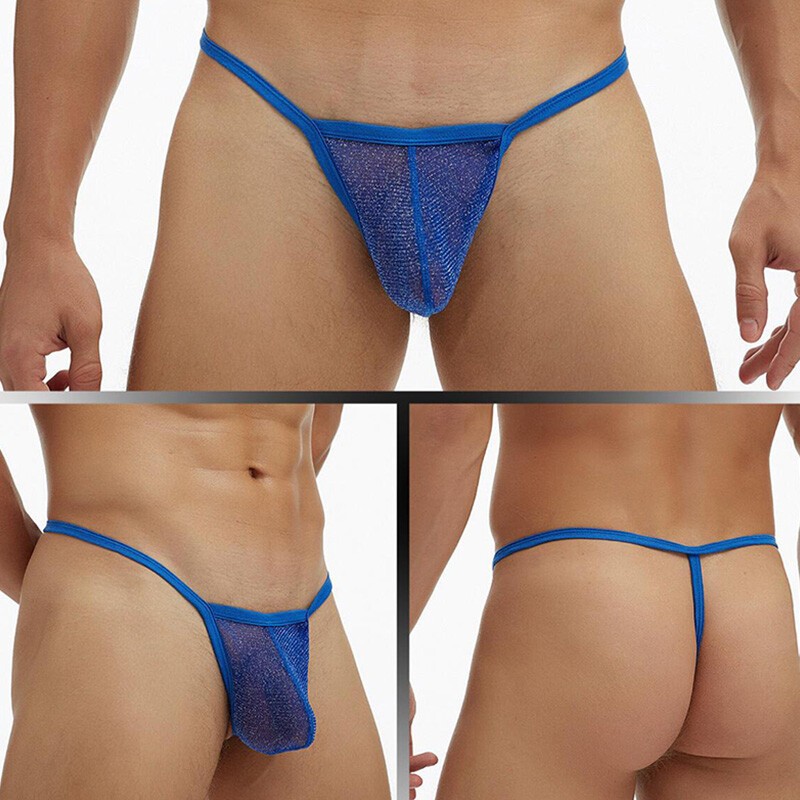 Mens Mesh See-through Pouch G-string Briefs Underwear T-back Thong V-string✔
