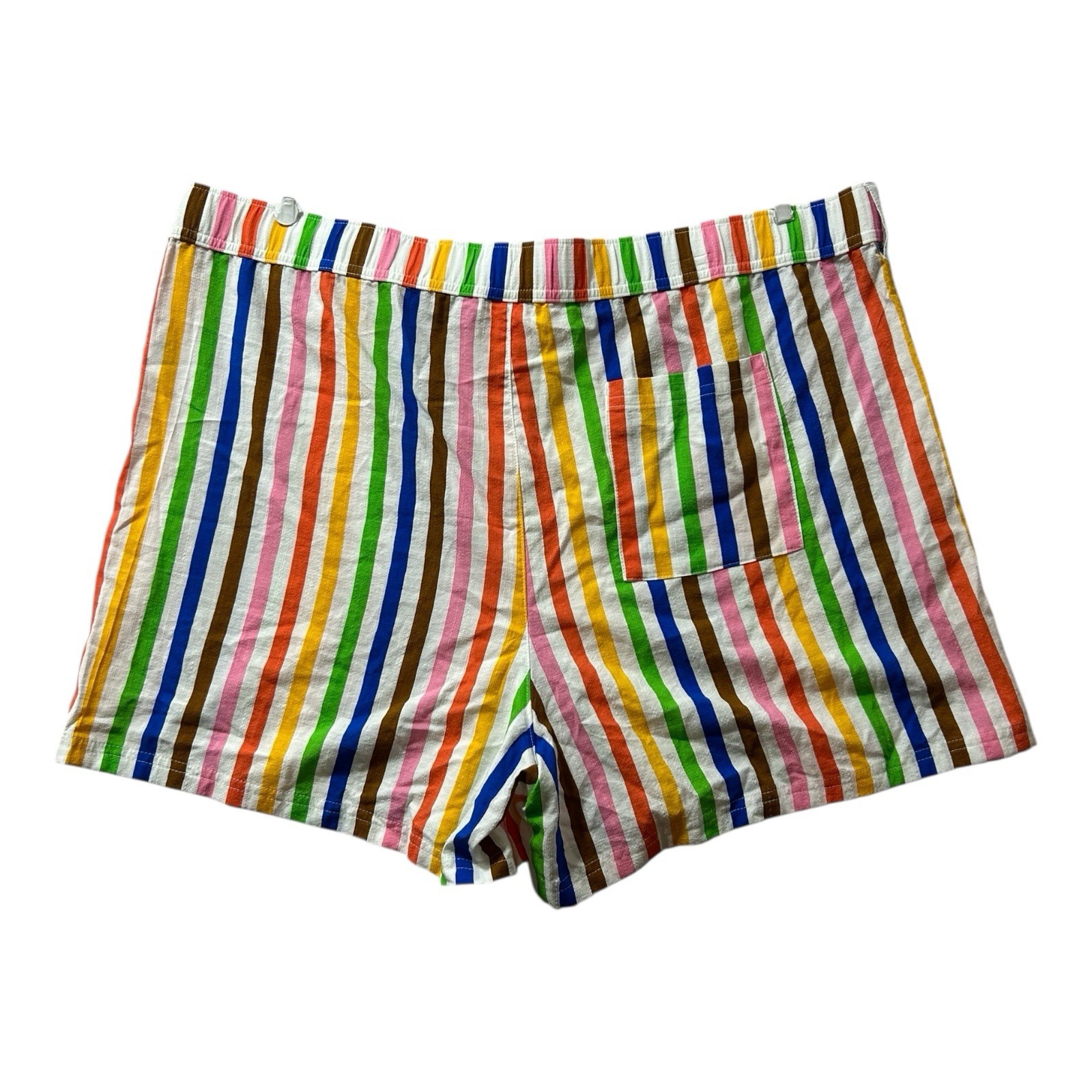 Pride Adult Bold Rainbow Elastic Pull-On Woven Shorts Unisex Adults Size 2XL New