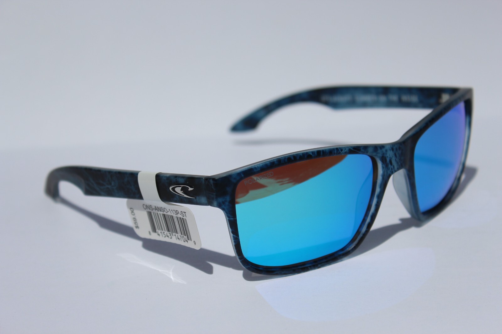 O’NEILL Anso POLARIZED Sunglasses Crystal Liquid/Blue Mirror Surf/Beach NEW