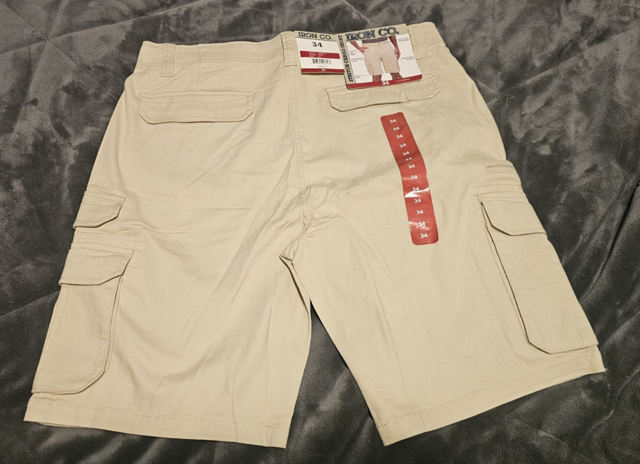 Iron Co. Beige Cargo Shorts Mens Size 34