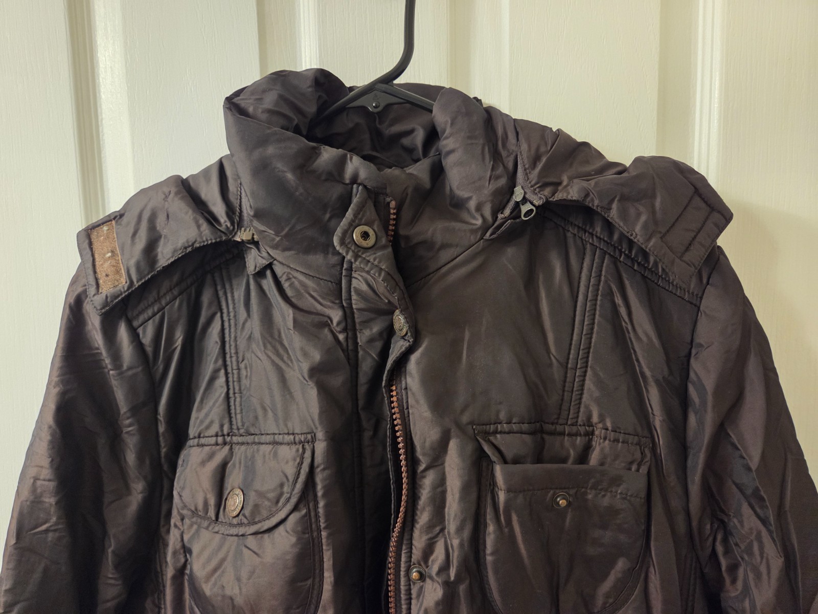 a.n.a A New Approach Brown Quilted Long Puffer Coat Jacket Women’s XL #S68
