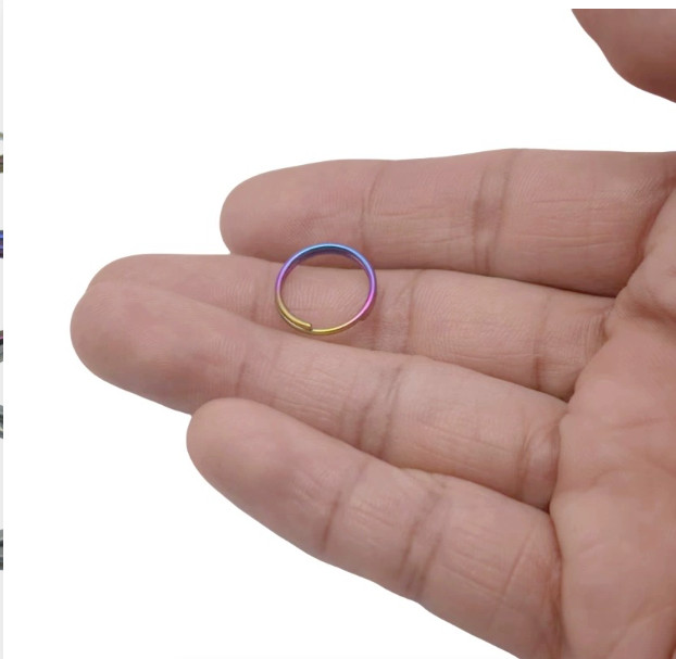 10pcs 10/12/14mm Titanium Alloy Circle Key Ring Hanging Split Ring Keychain