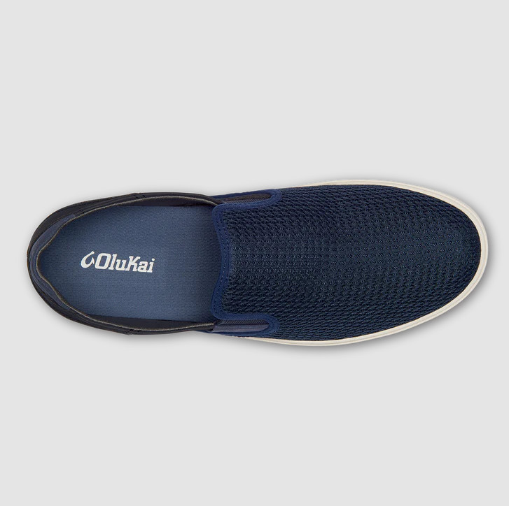 NWT OluKai Laeahi Men’s Breathable Slip-On Sneakers Blue Depth Comfort Shoes