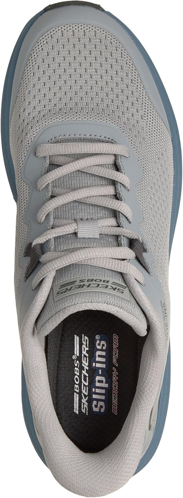 Skechers Mens Bobs Skillz Slip-ins Sneaker – Grey/Blue – 13 D – Medium