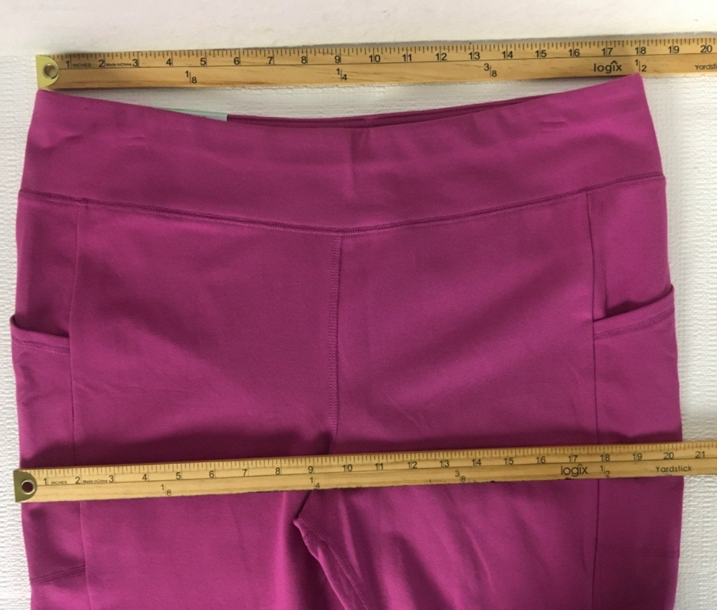 Terra and Sky Bike Shorts Women Size 1X Pink High Rise Pockets 9 in Inseam New