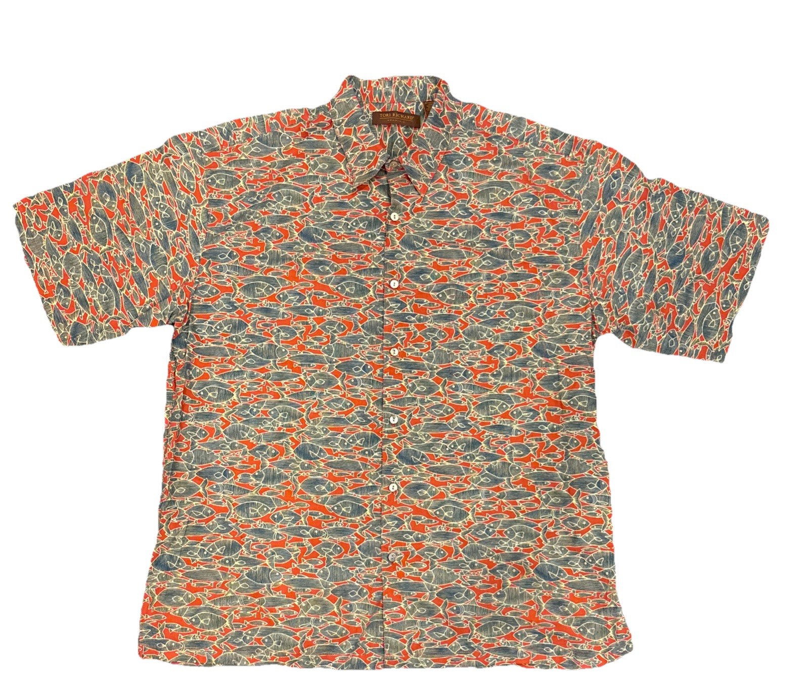 Tori Richard Honolulu Fish Hawaiian Shirt XL Resort Tropical Cotton SS Lightwt