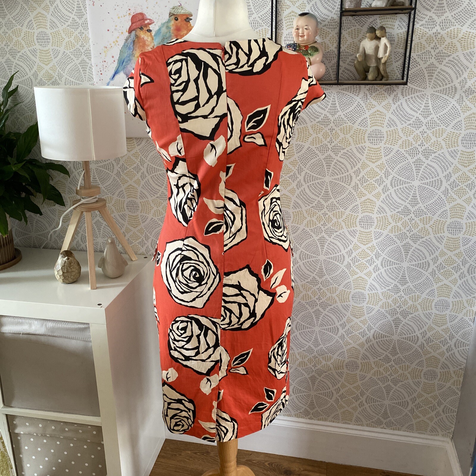 Roman Dress Size 12 Rose Print Party Wedding Guest Party Occasion