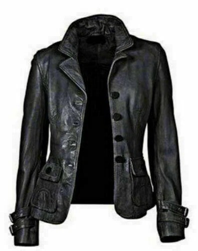 New Slim fit Women’s Genuine Lambskin Soft Leather Motorcycle Biker Jacket/Coat