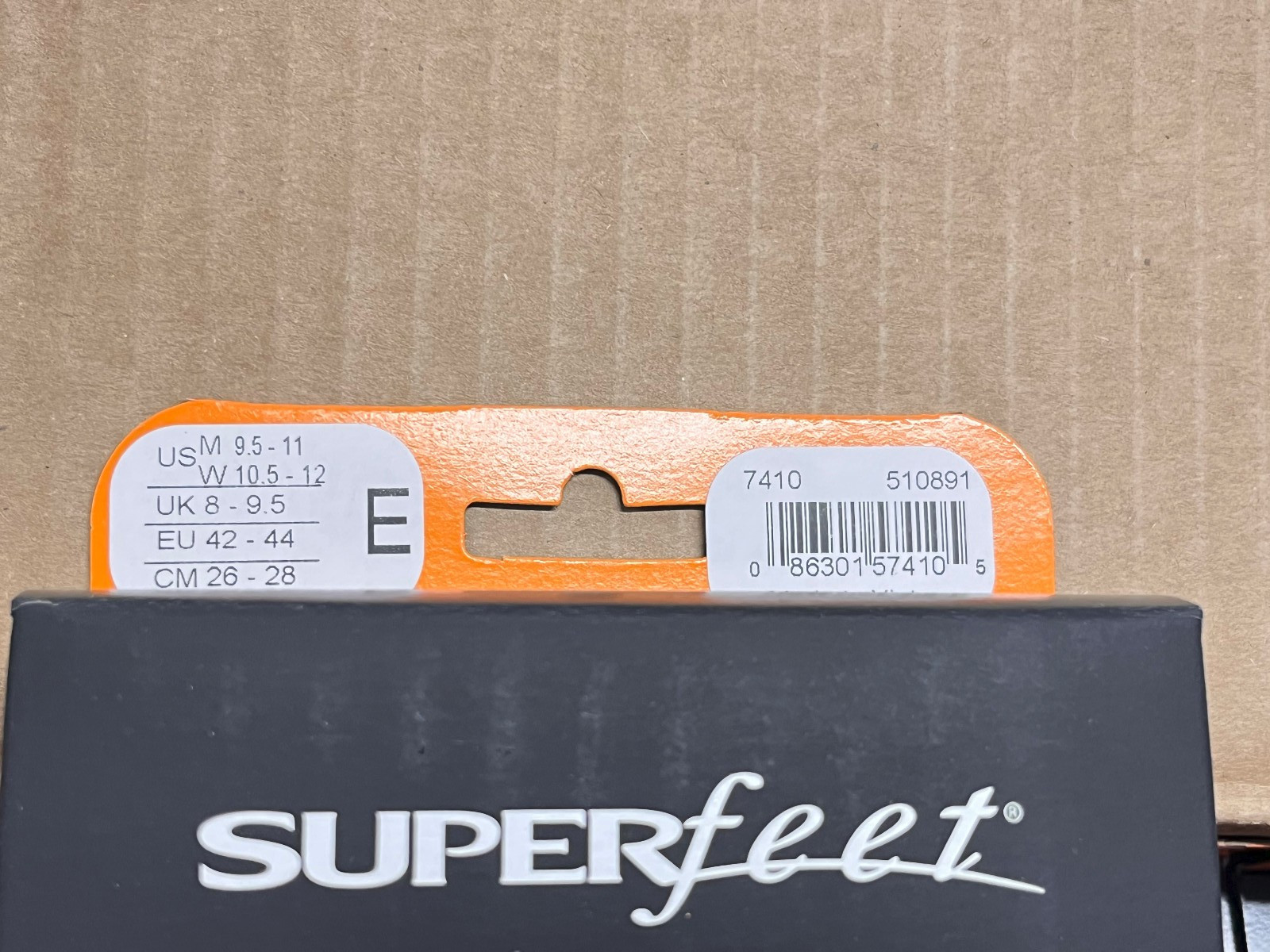 Superfeet All Purpose High Impact Support Insoles Orange Full Size Size E Box