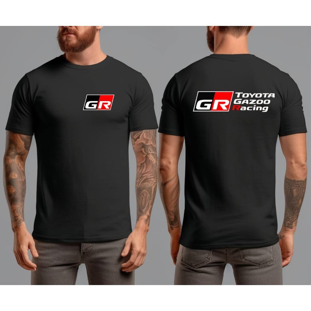 Toyota GR Gazoo Racing Logo Tshirt Front and Back Unisex Black Tee T-Shirt S-5XL