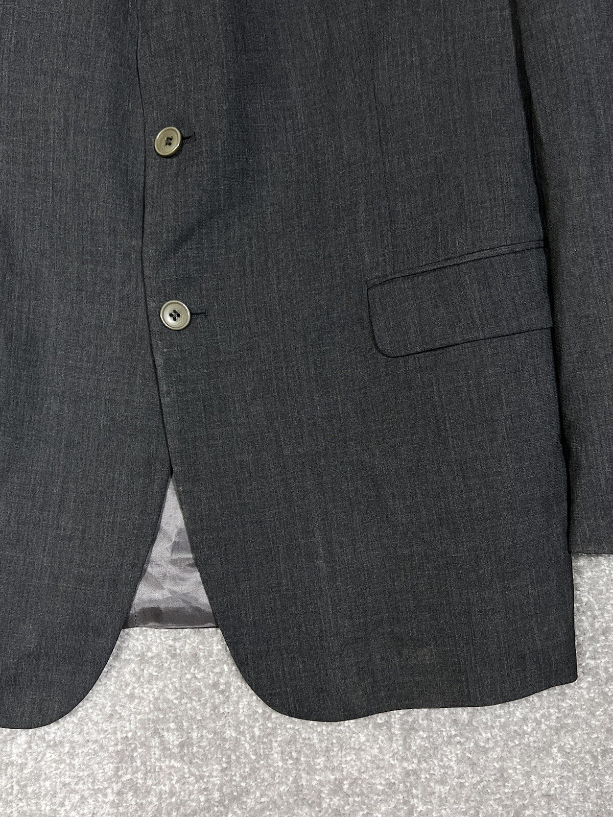 Andrew Fezza All Seasons Cashmere Wool Blazer Mens Size 46L Gray Pockets