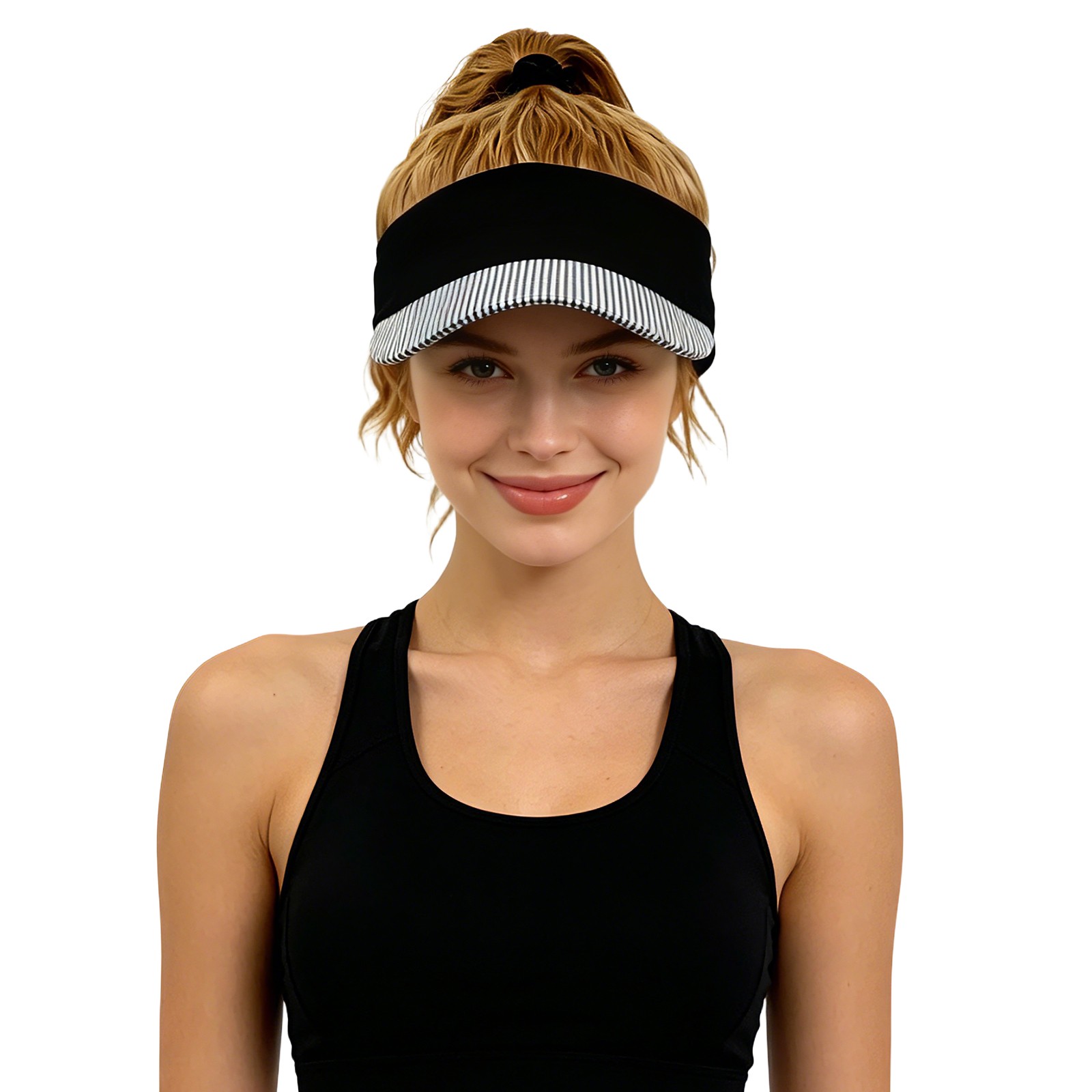 Women’s Baseball Cap with Attached Ponytail Wig Hair Sports Sun Hat Adjustable