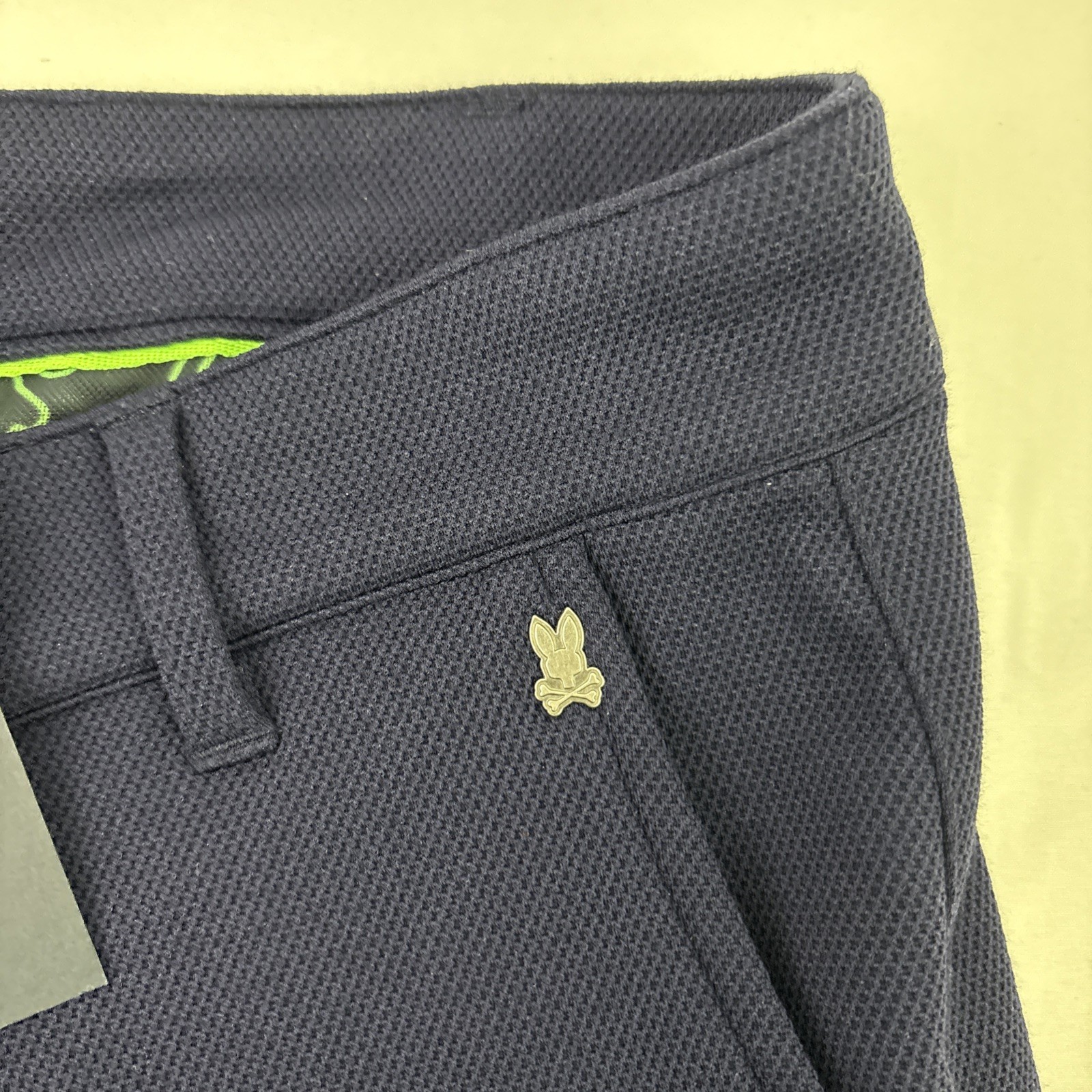 Psycho Bunny Mens Shorts Size 32 Navy Blue Shiro Knit Honeycomb Golf