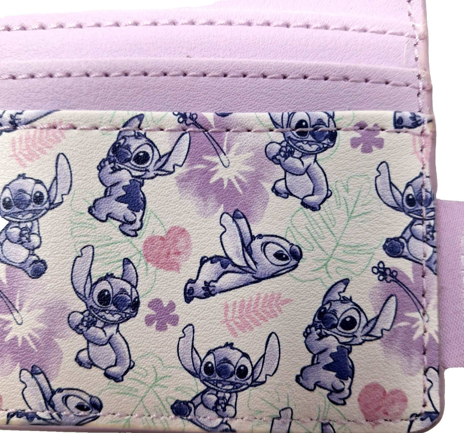 Disney Loungefly Stitch Tropical Heart Cardholder ID Wallet Pastel New