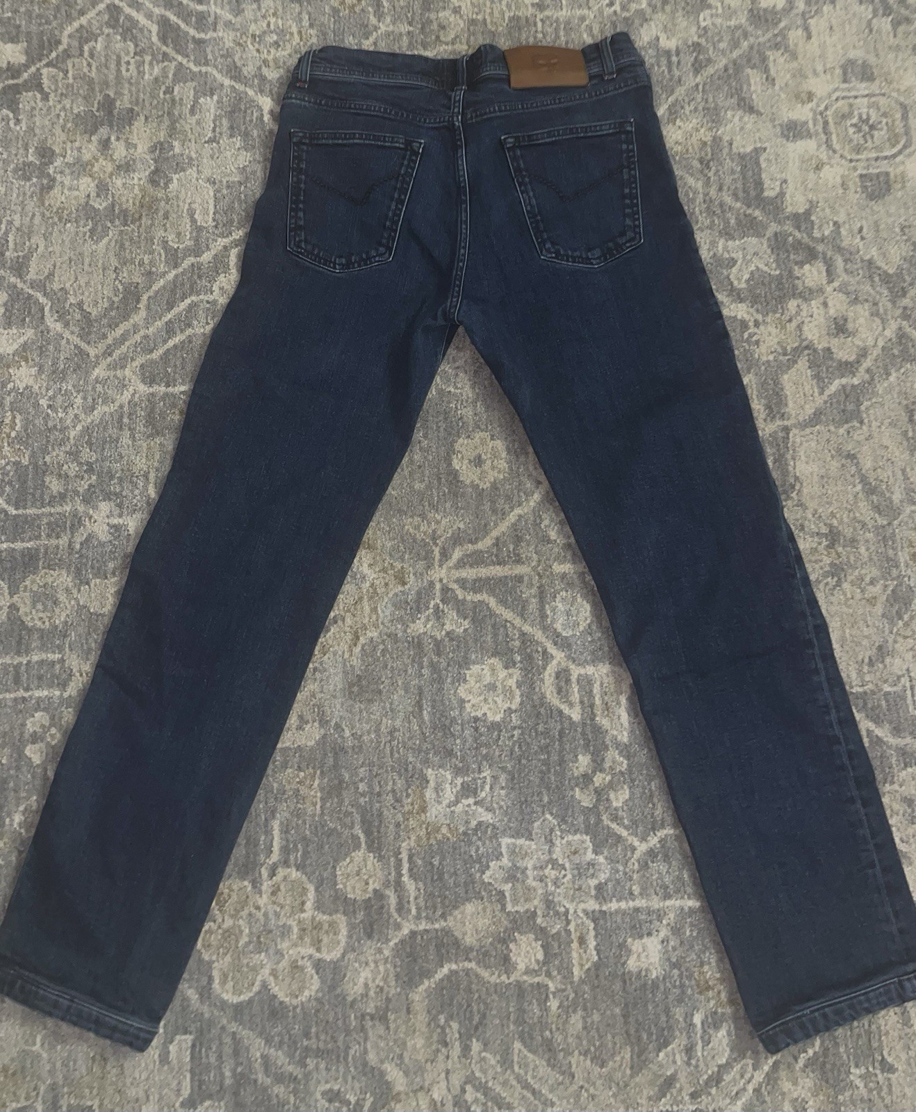Marco Pescarolo Napoli Dark Wash Blue Denim Jeans Slim Straight Mid Rise 48