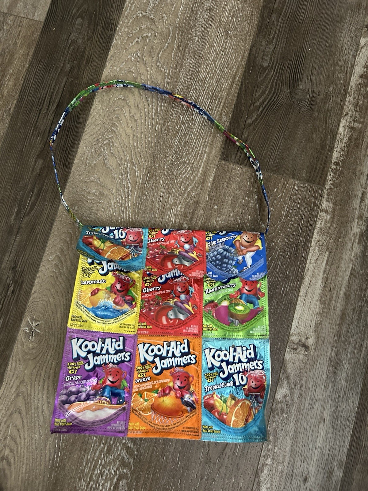 Vintage 2005 Upcycled Kool-Aid Jammers Tote Bag – Handmade, Water resistant