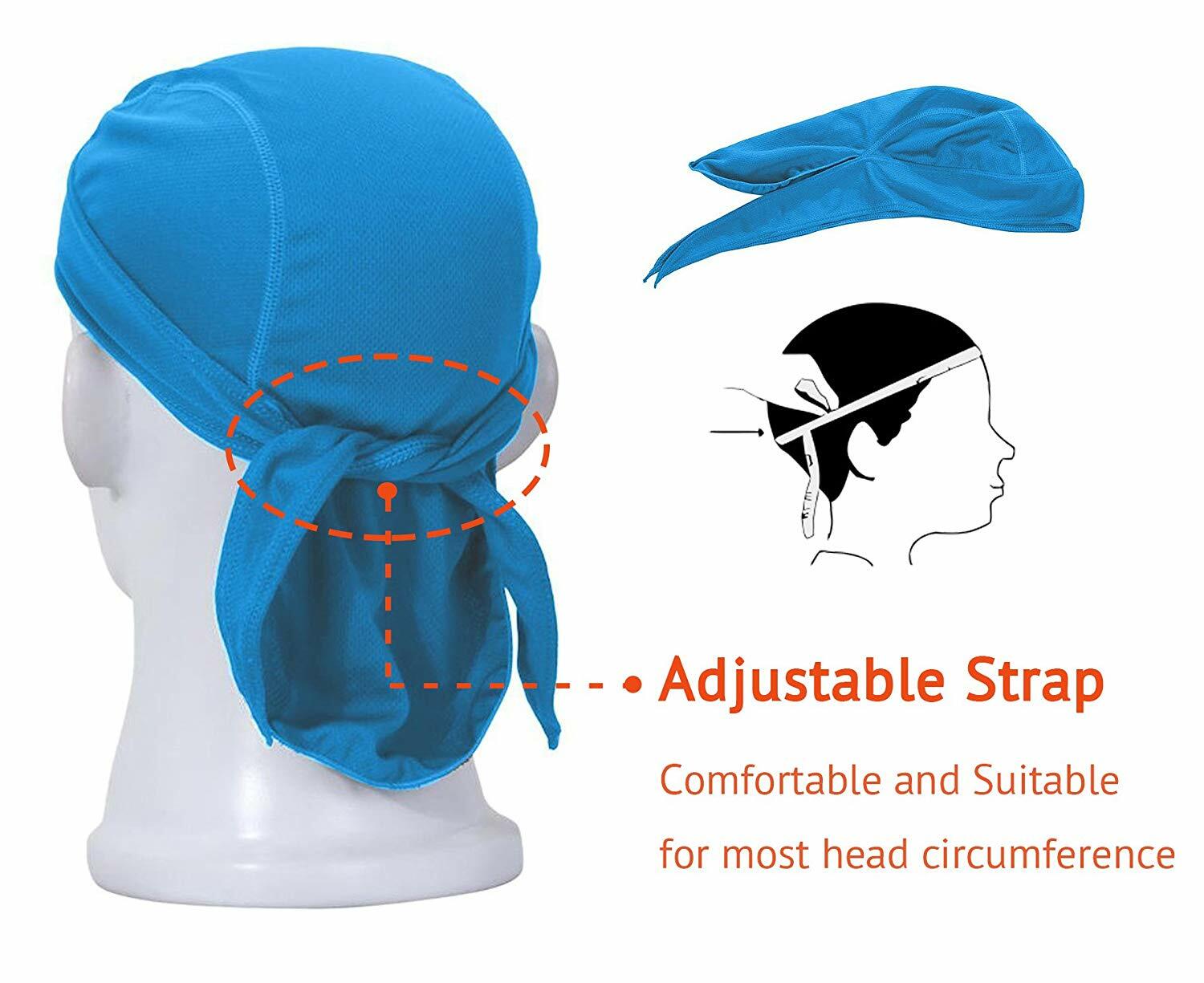 2 Pack Motorcycle Wrap Du Do Black Bandana Paisley Doo Rag Head Skull Cap Durag