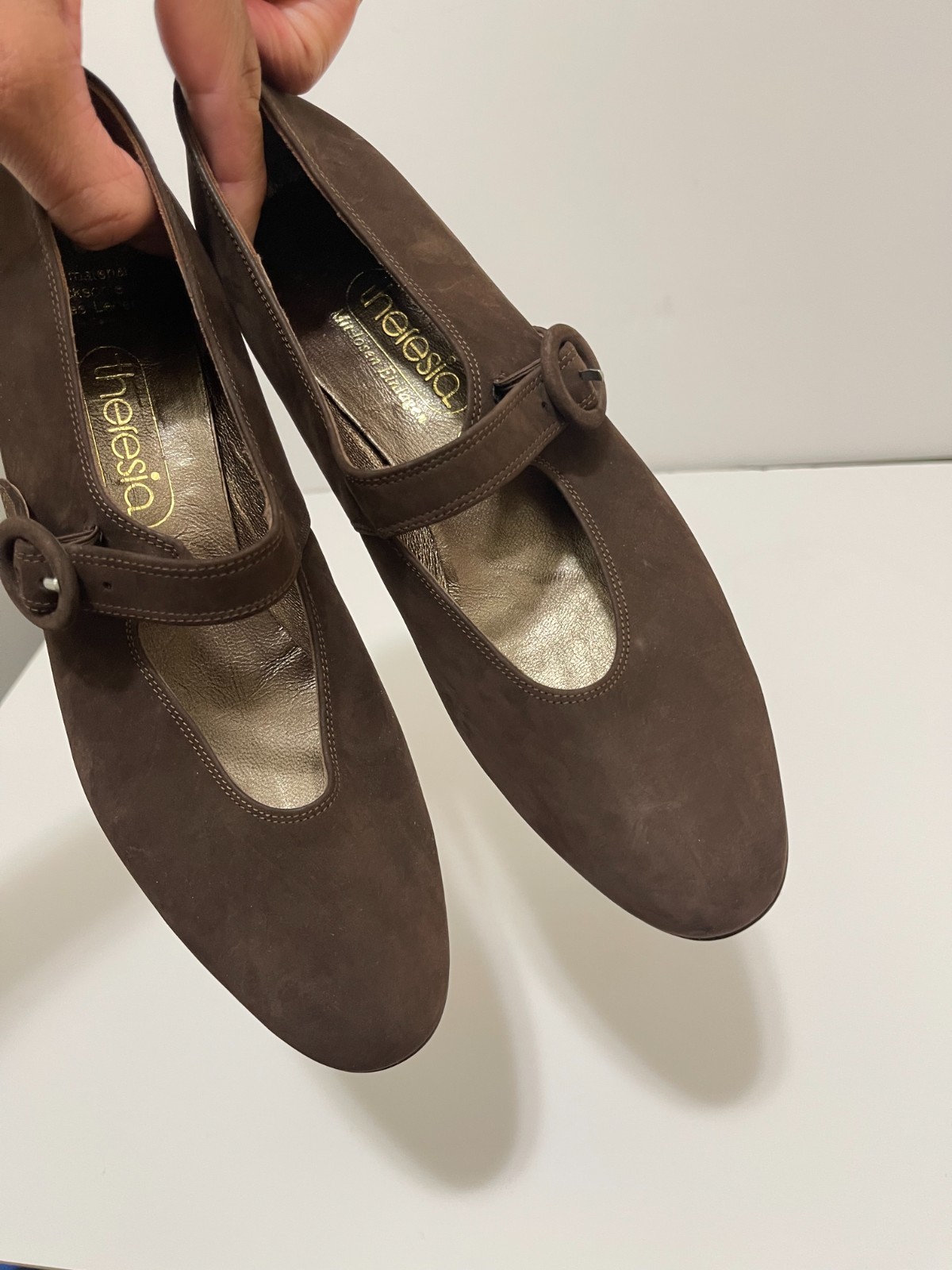 NWOB NEW Theresia Gaby Mary Jane Brown Suede German comfort shoes 5.5G US 7