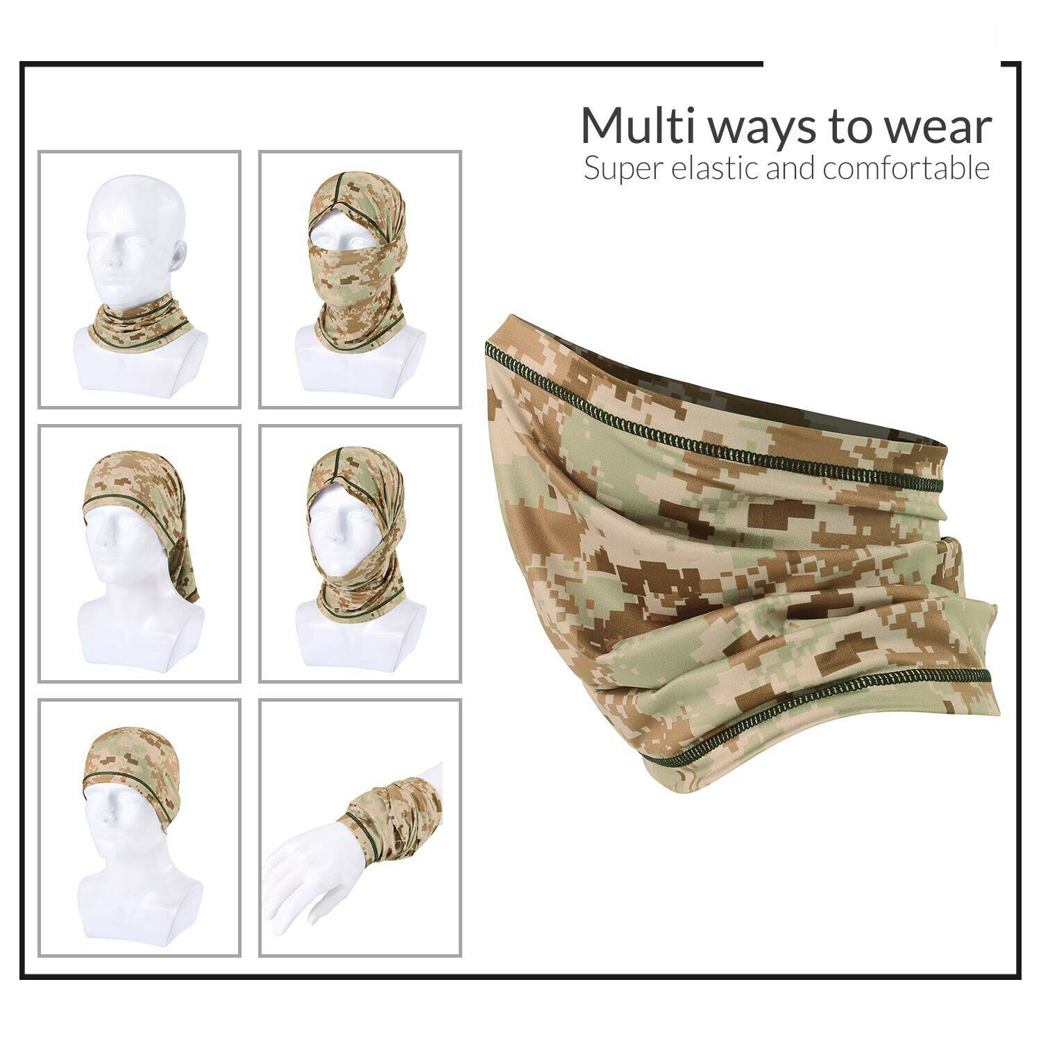 Face Mask UV Sun Shield Neck Gaiter Scarf Outdoor Windproof Balaclava Face Cover