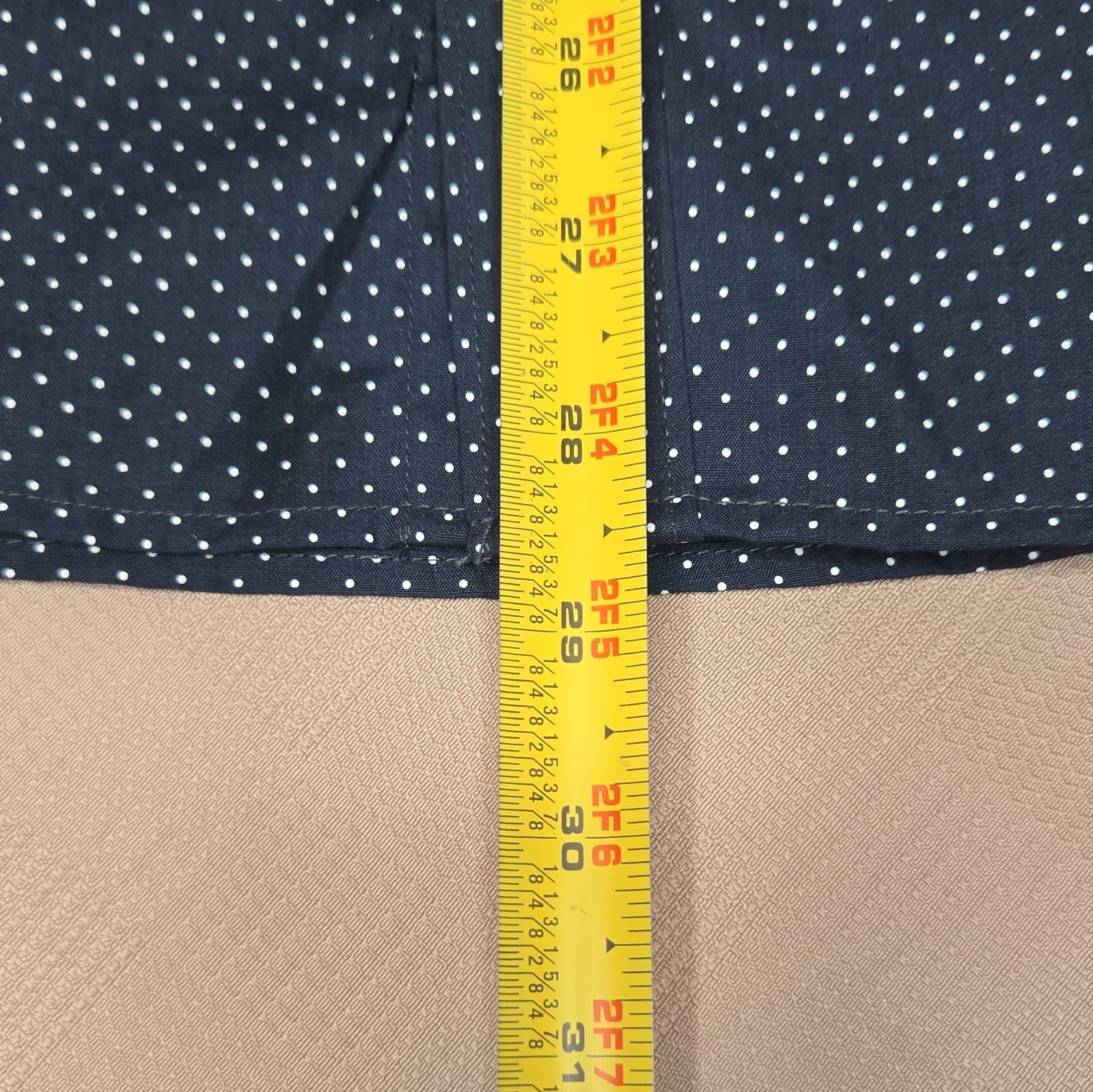 H&M Slim Fit Easy Iron Blue/White Polka Dot Dress Shirt L 32/33