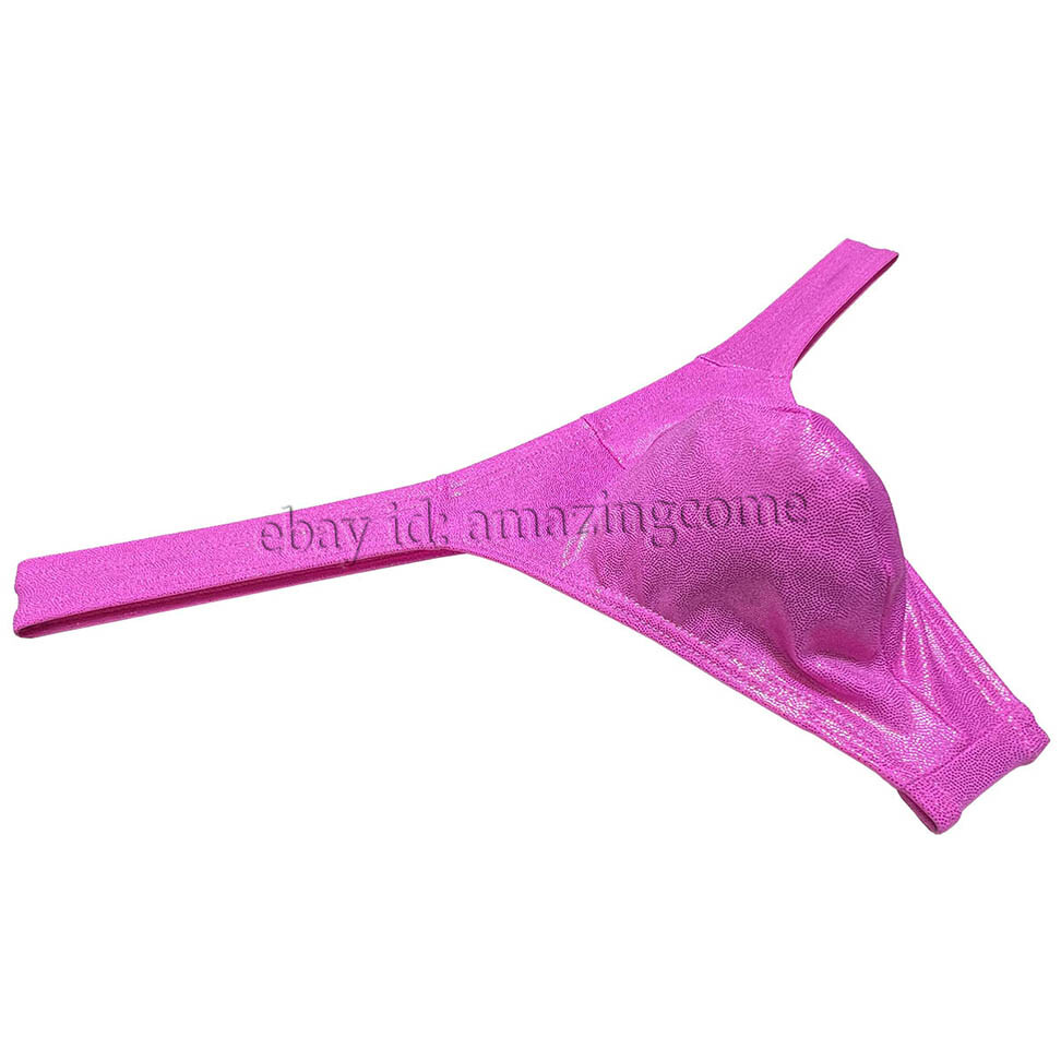 Men Gloss Bikini Thong Underwear Classics T-back Elastic Bulge Pouch Underpants