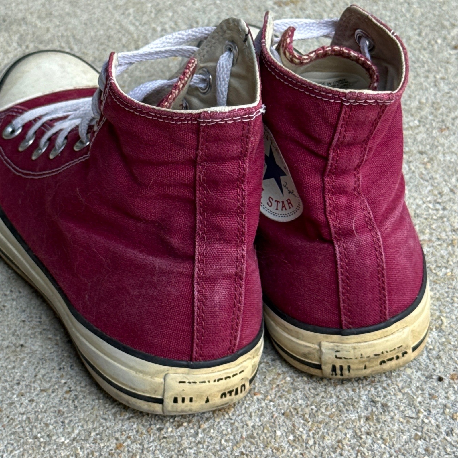 Converse Chuck Taylor All Star High Top Sneakers Burgundy Canvas Shoes W 8 M 6