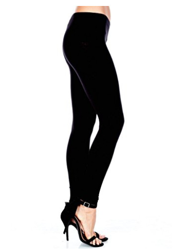 Plain Basic Solid Cotton Ankle Length Long Full Leggings Junior & Plus Size S-3X