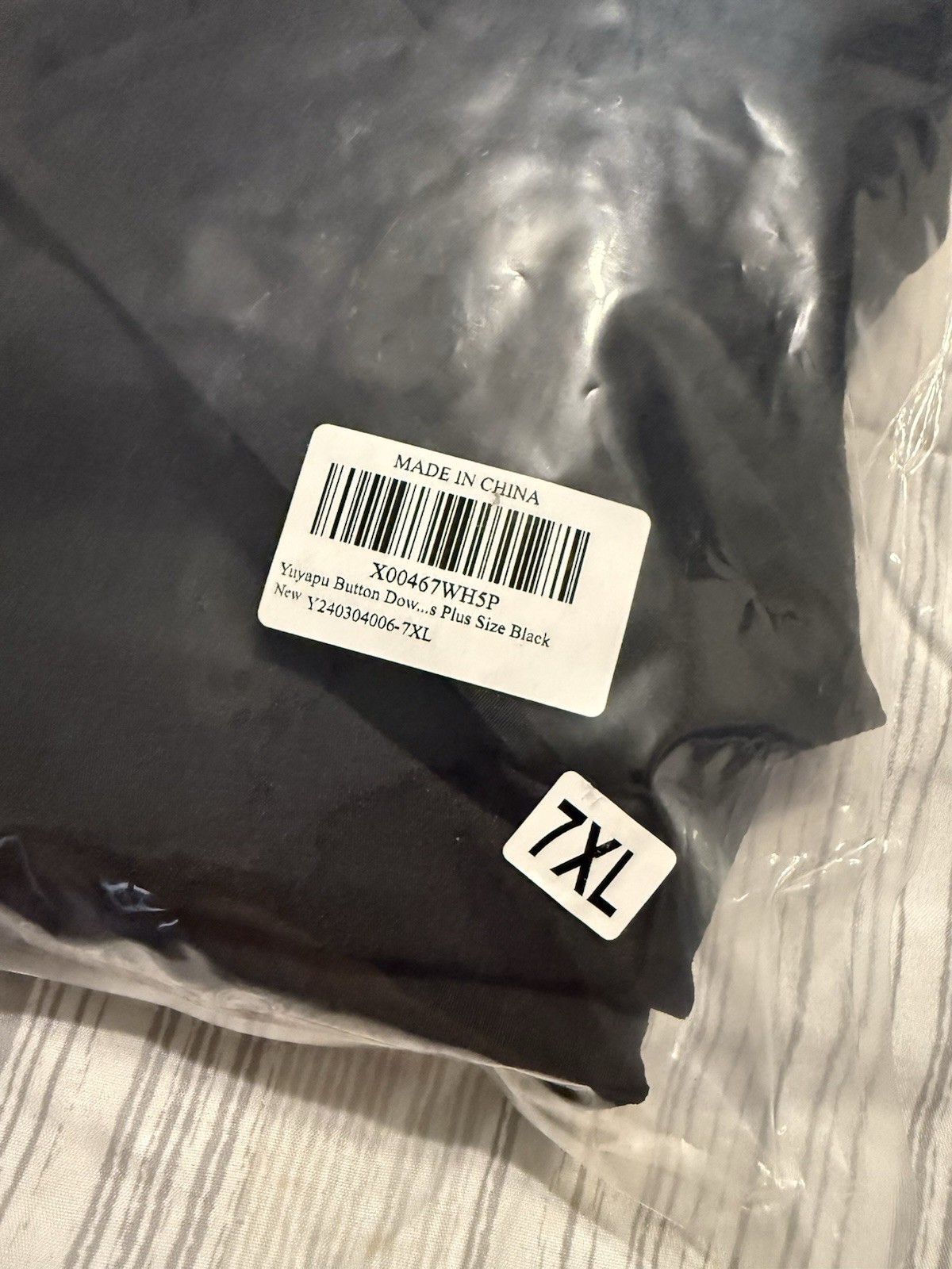 Big & Tall Men’s Black Dress Short Sleeve Shirt Size 7XL New