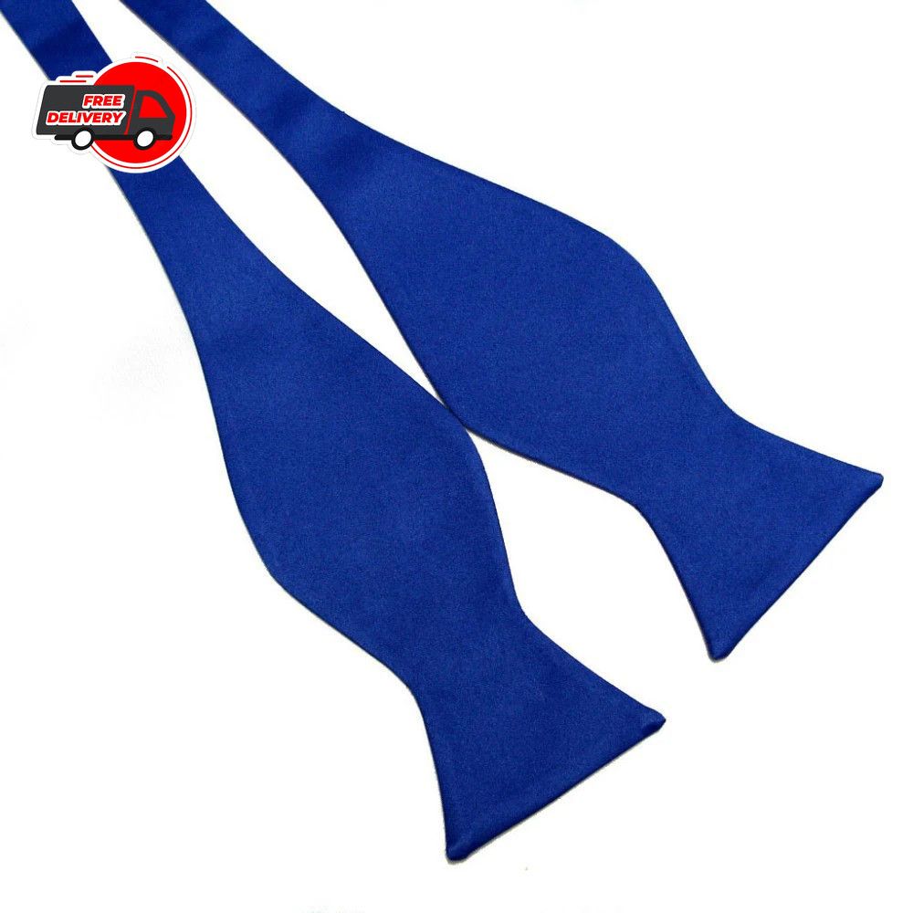 Mens Silk Satin Adjustable Bowties Self Bow Tie Solid Color Vintage Bowtie.