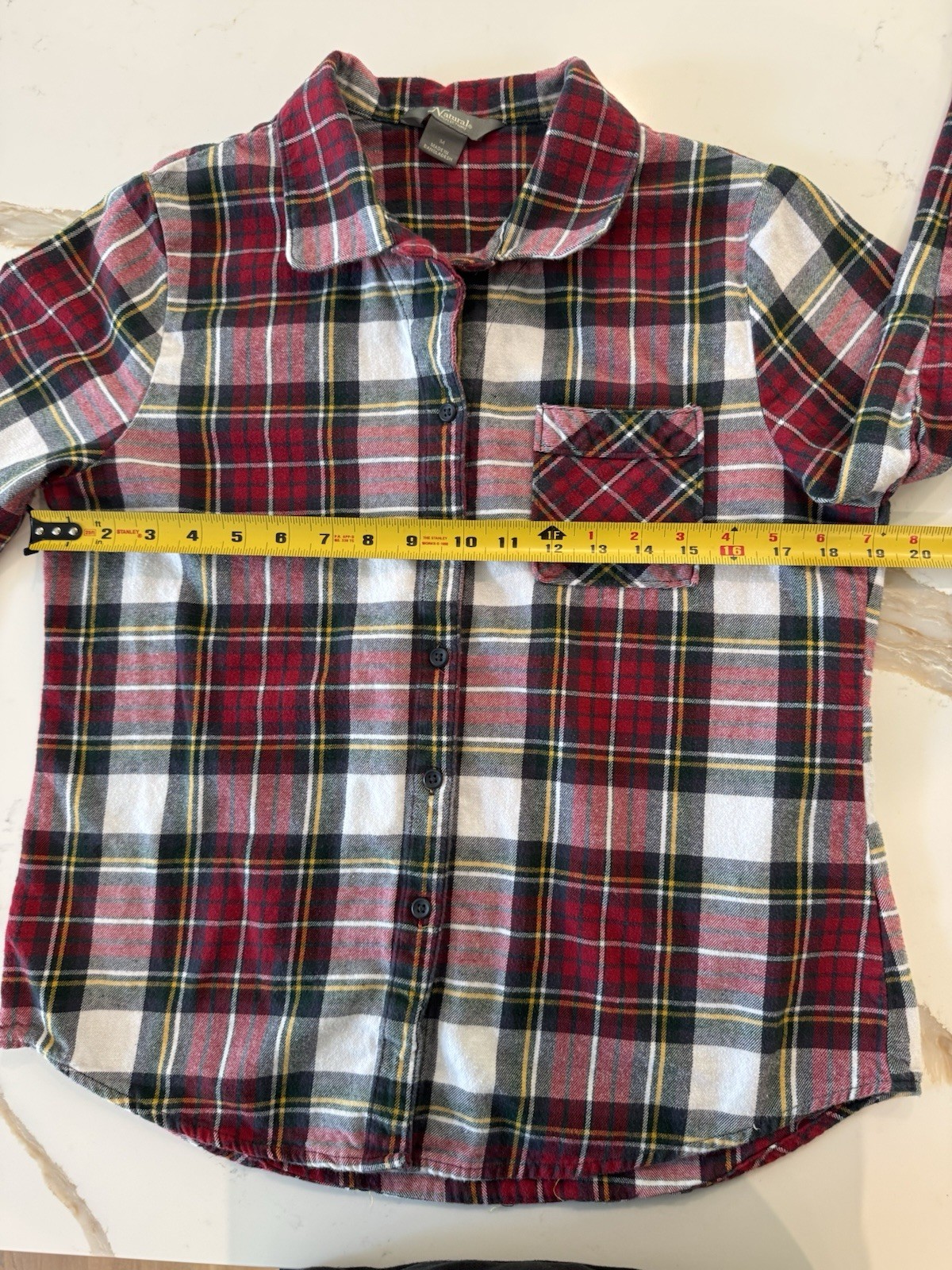 Natural Reflections Bass Pro Flannel Shirt Womens M 100% Cotton Red Plaid